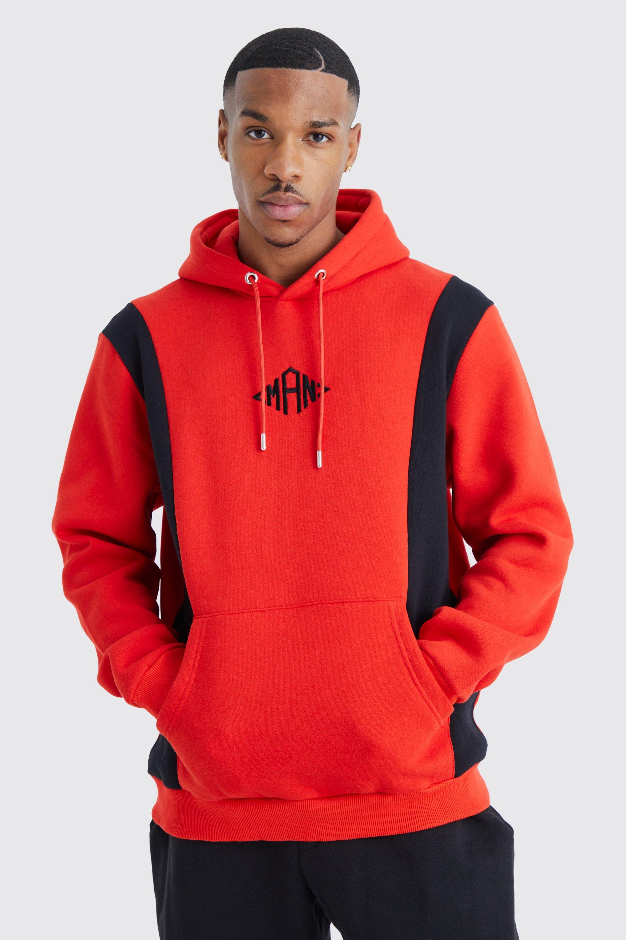 Boohooman red hoodie outlet