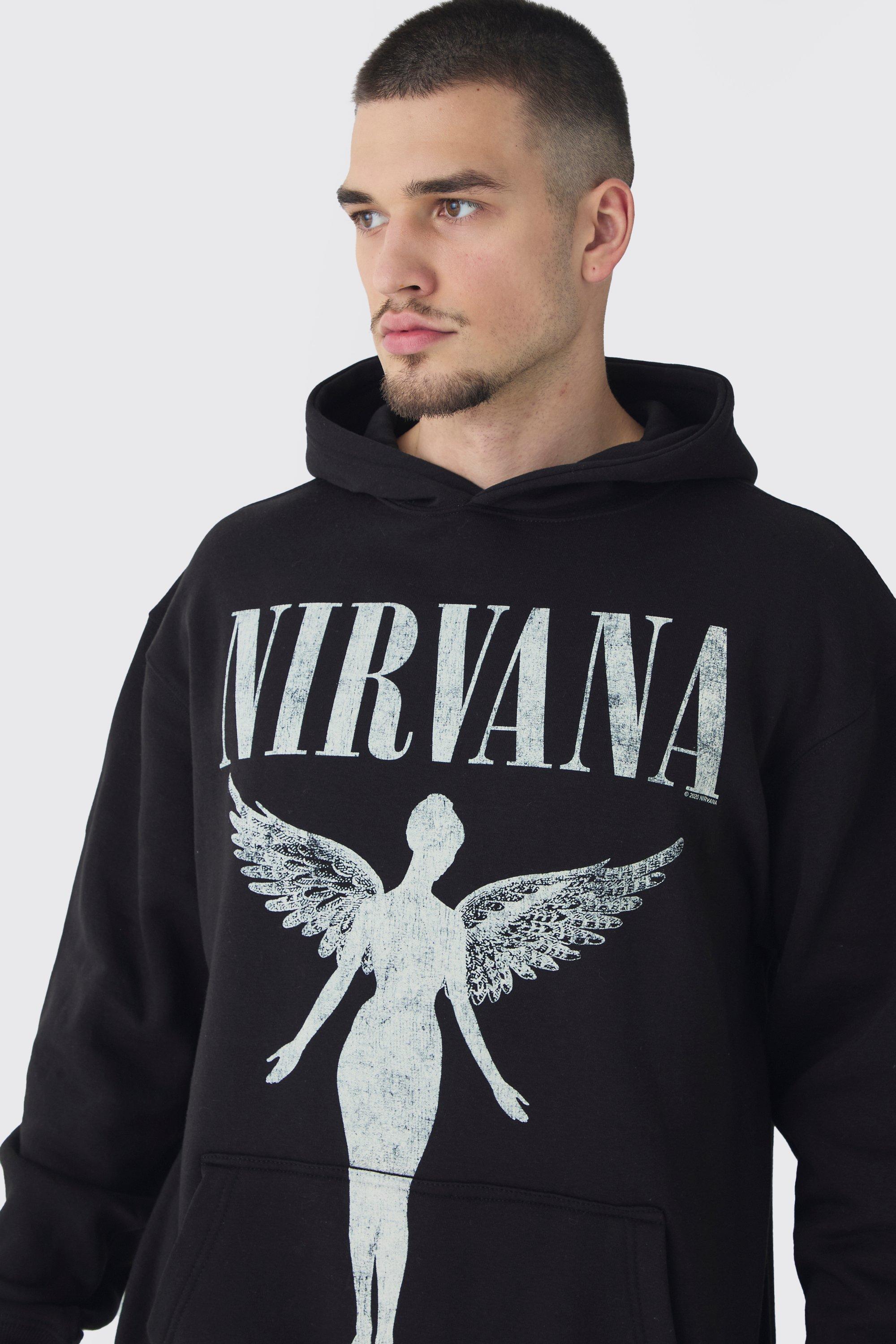 BoohooMAN Tall Oversized Nirvana License Tour Date License Hoodie in Black for Men Lyst UK