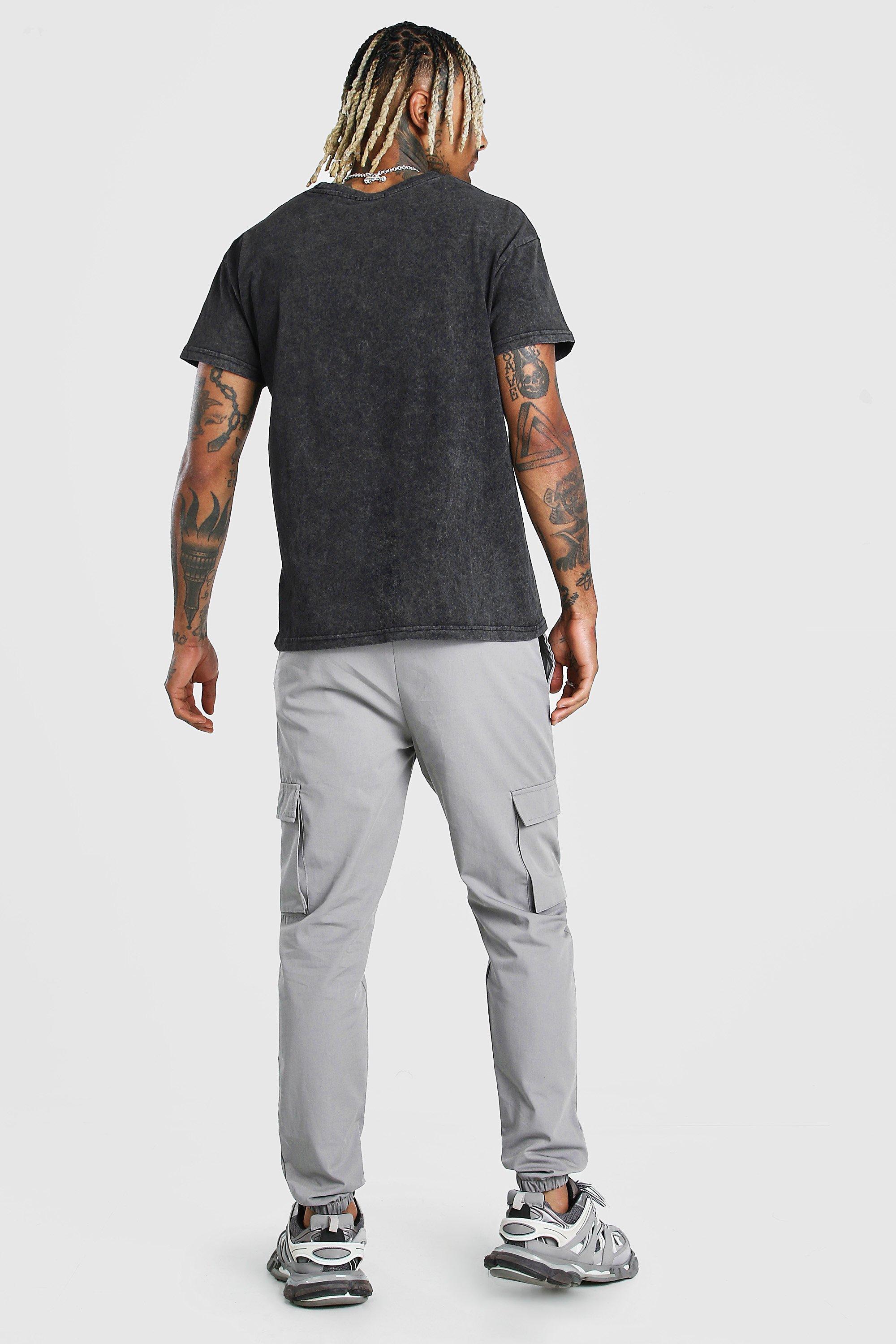 BoohooMAN Utility Pocket Cargo Jogger Pants in Grey (Gray) for Men - Lyst