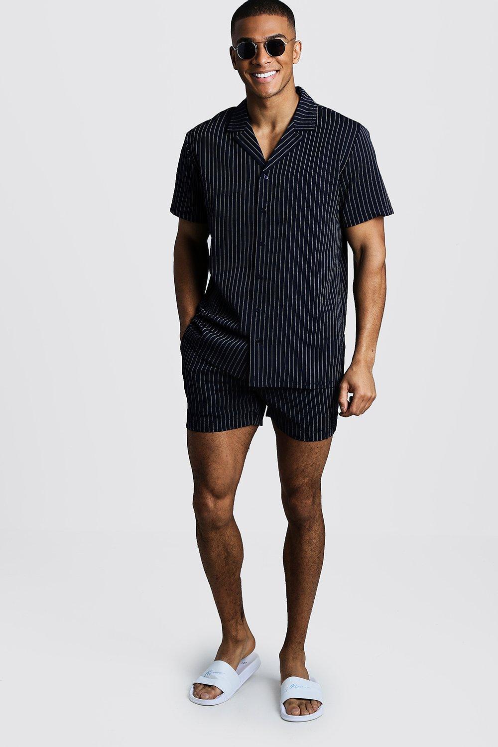 boohooman short and shirt set