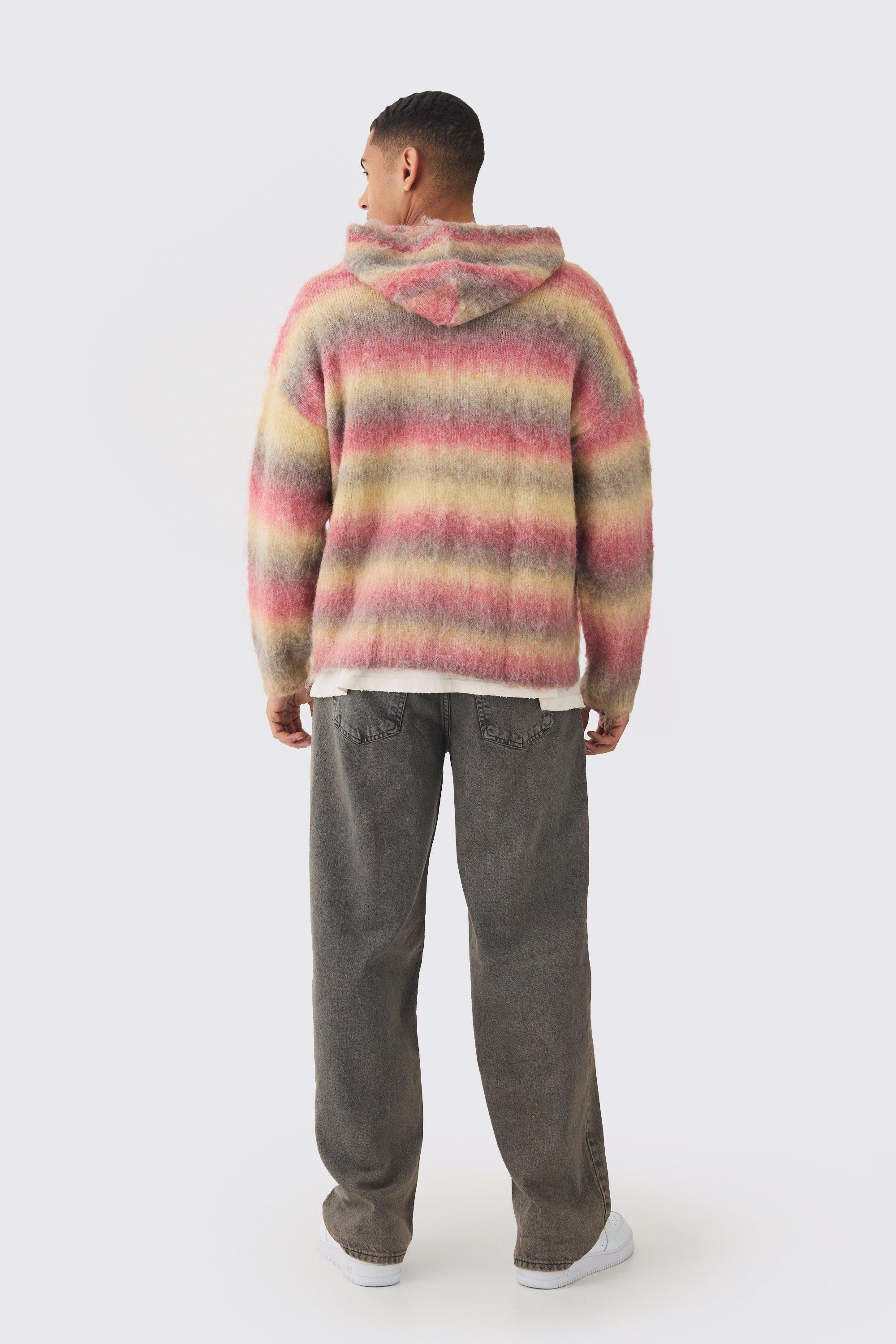 BoohooMAN Oversized Boxy Ofcl Brushed Ombre Stripe Knitted