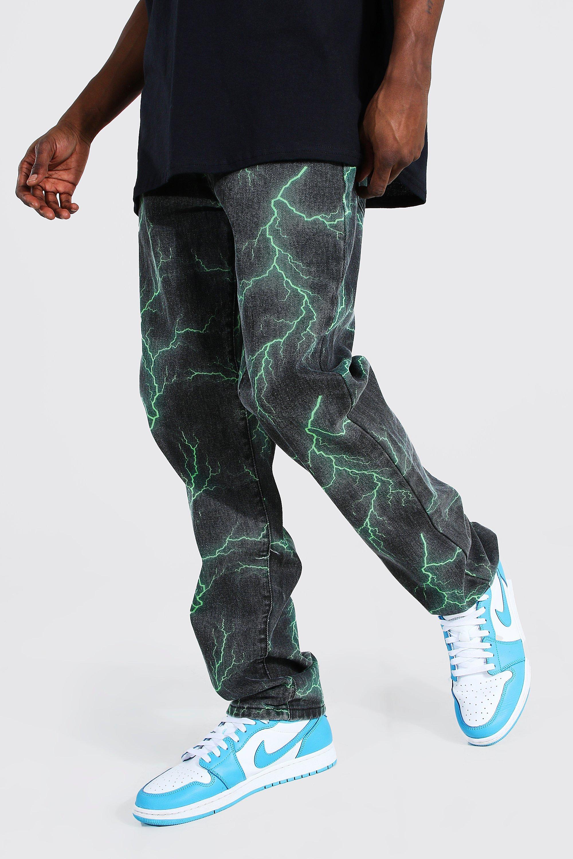BoohooMAN Denim Relaxed Fit Lightning 