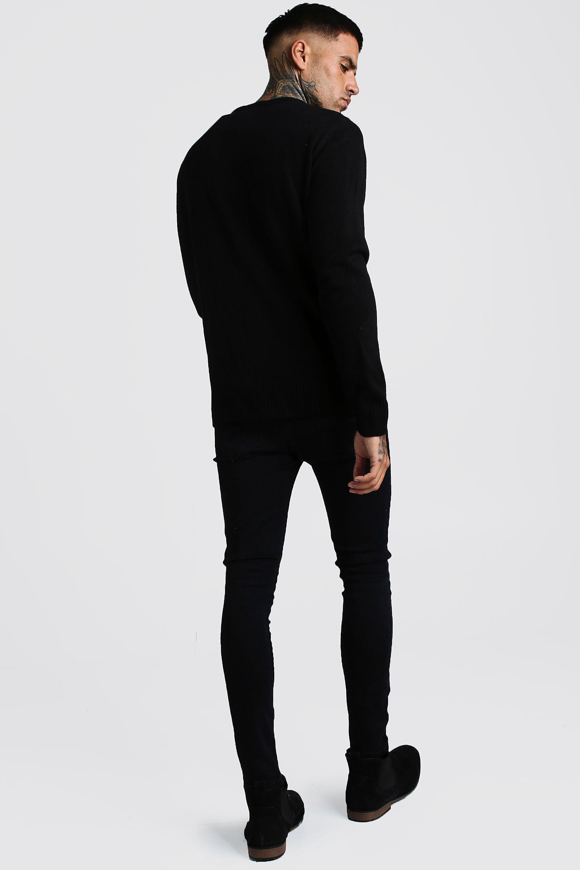BoohooMAN Well Hung Christmas Sweater in Black for Men - Lyst