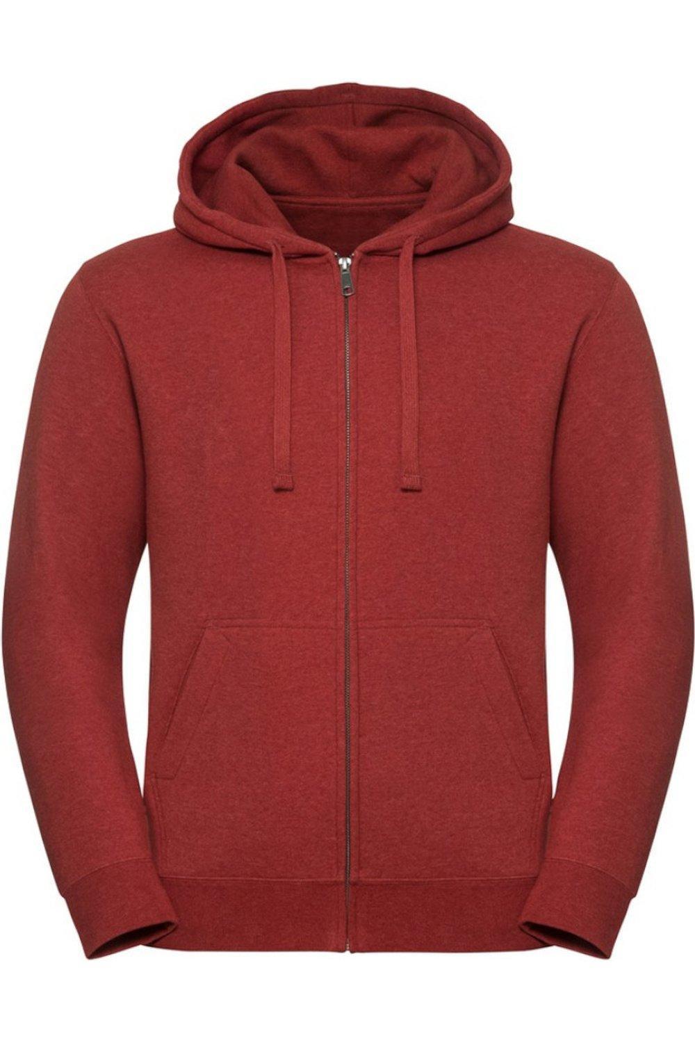 BoohooMAN Russell Authentic Melange Zip Hoodie in Red for Men