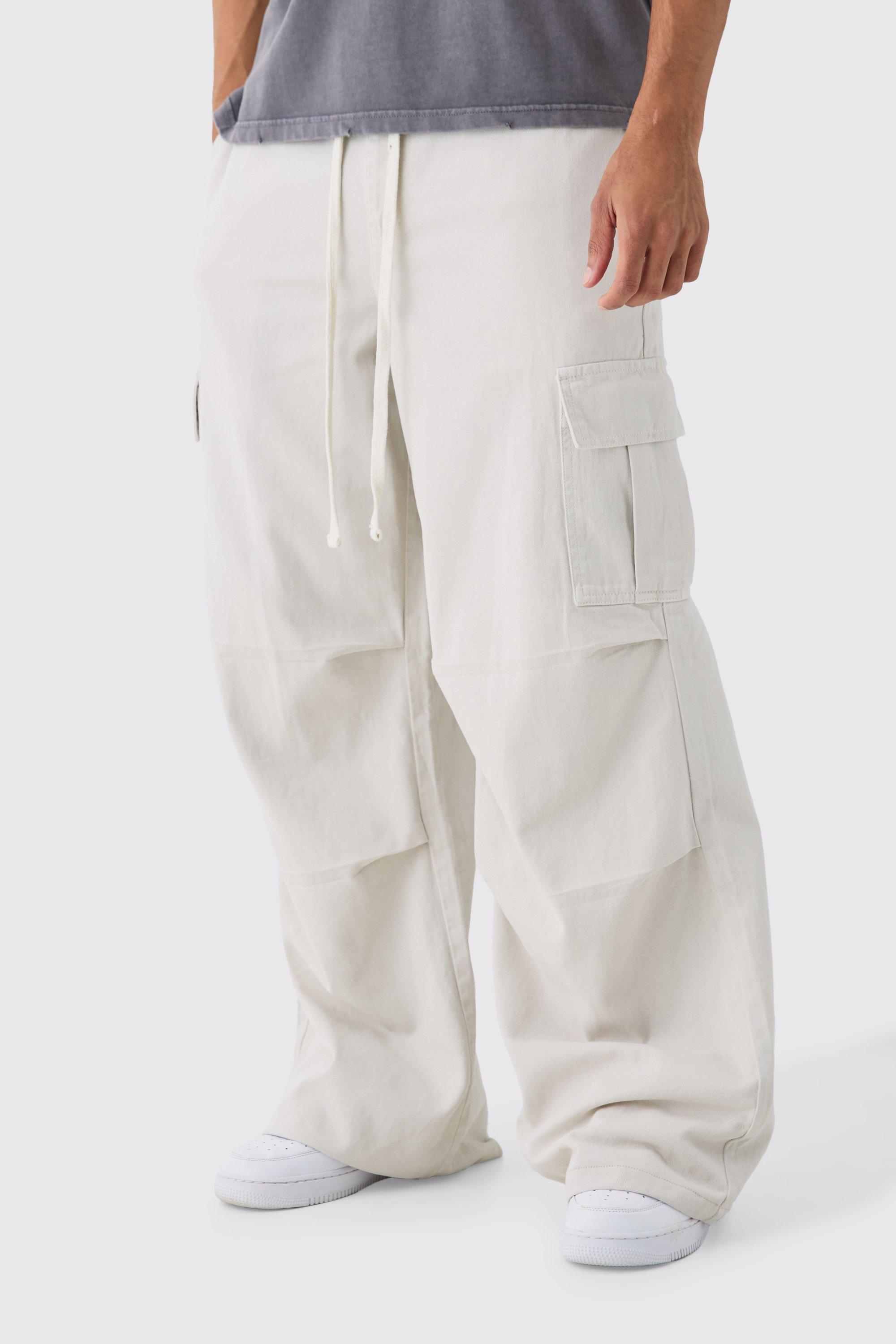 BoohooMAN Extreme Baggy Fit Cargo Pants in White for Men | Lyst UK
