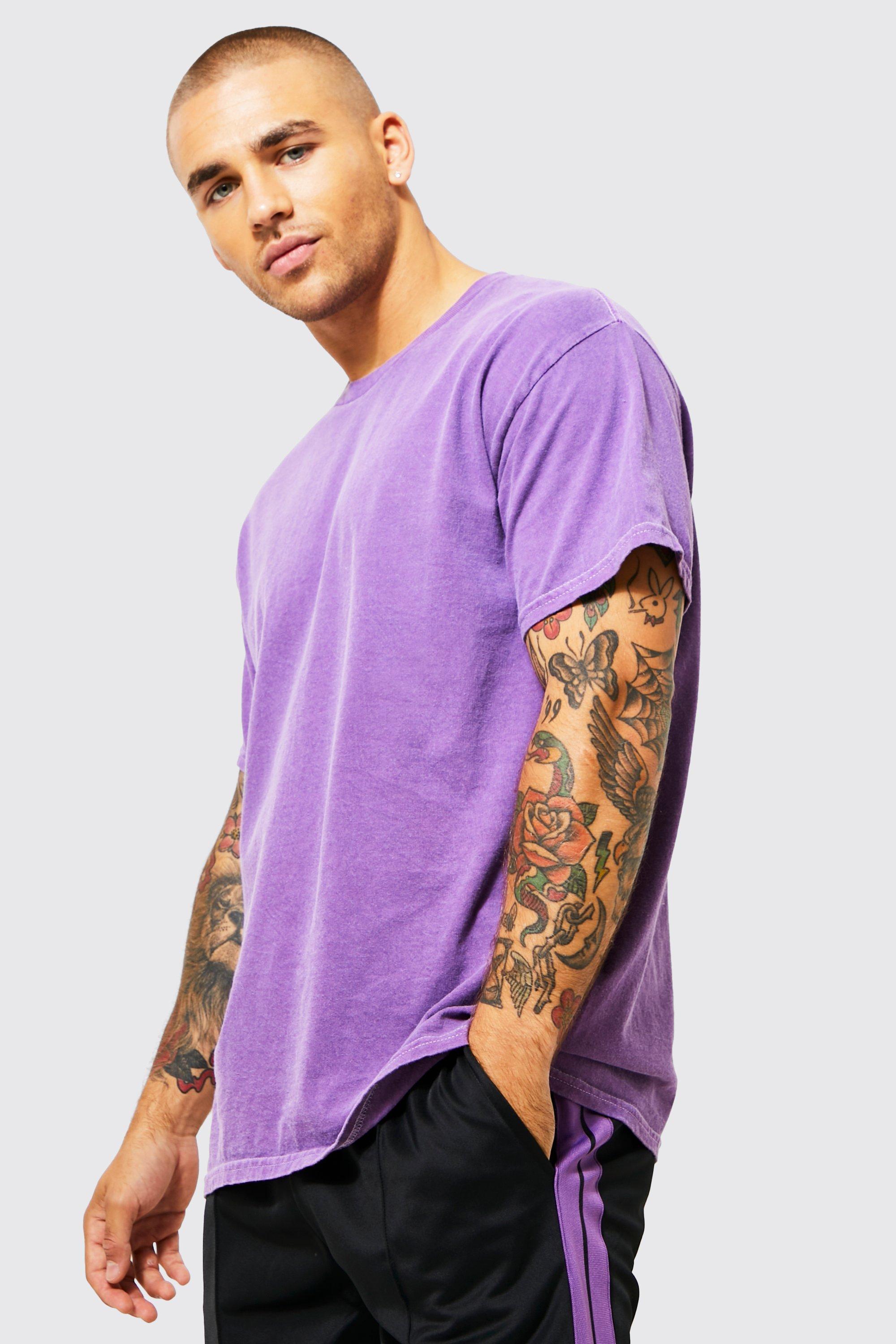 Boohoo Denim Washed T-shirt in Purple | Lyst Canada