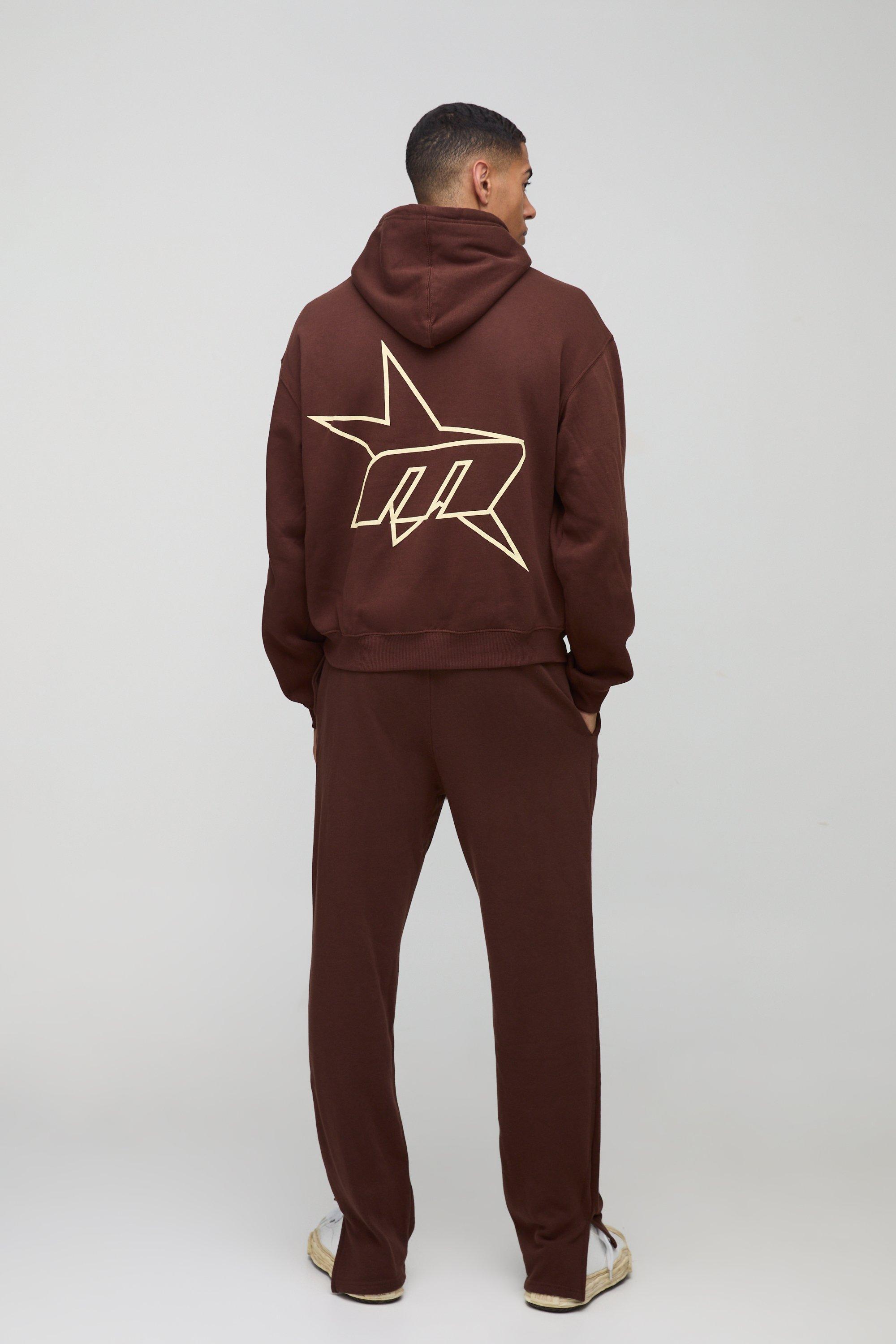 BoohooMAN Oversized Boxy M Star Printed Hooded Tracksuit in Red for Men Lyst UK