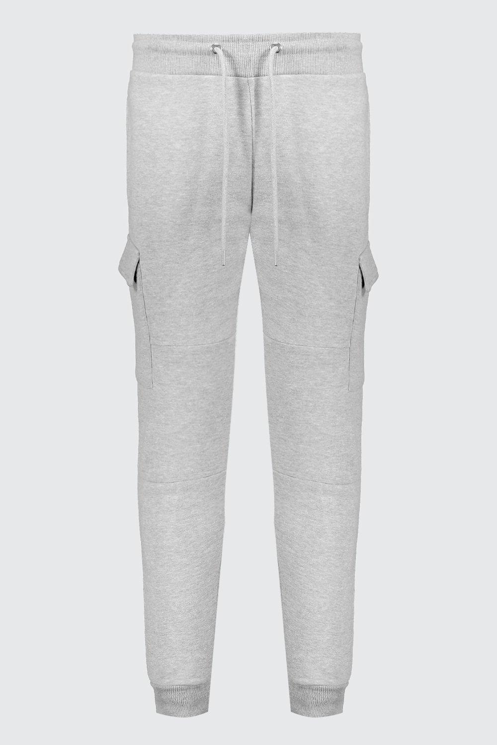 boohooman grey cargo joggers