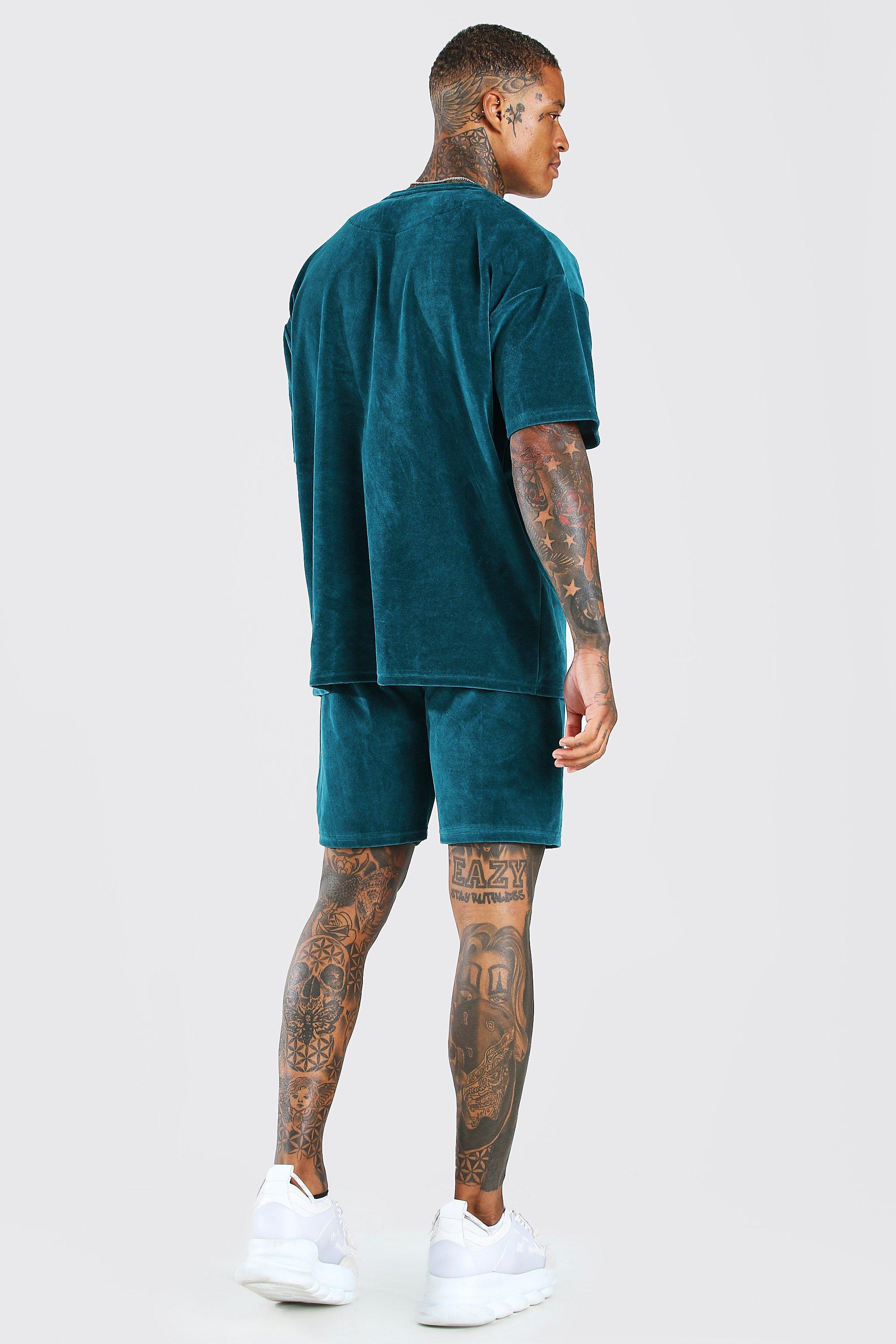 boohooman t shirt and shorts