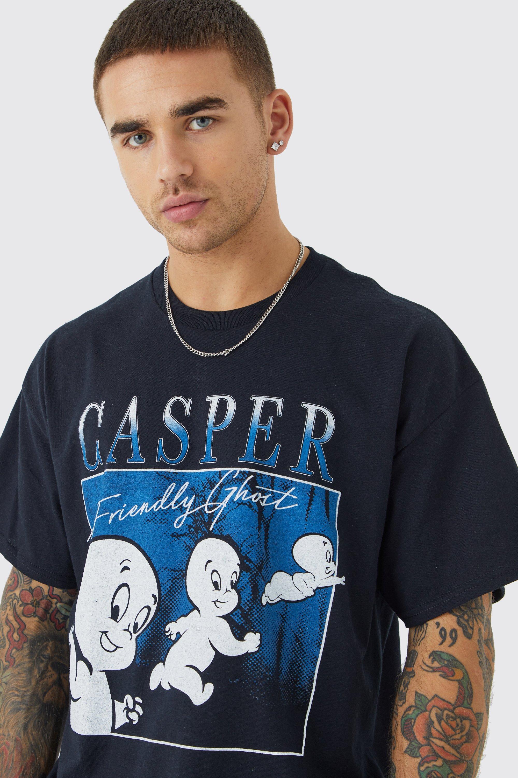BoohooMAN Oversized Casper Halloween License T-shirt in Blue for Men