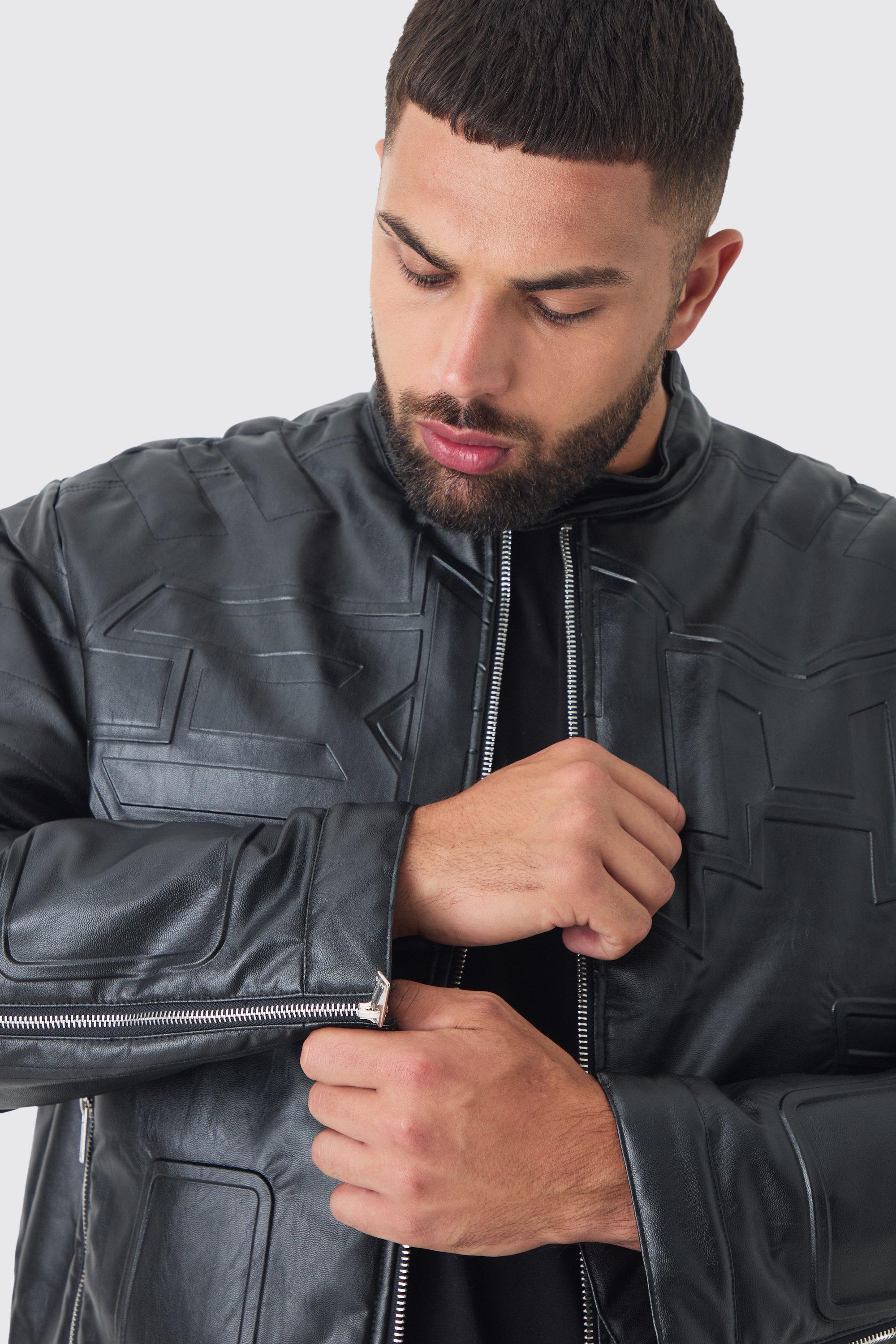 Plus black leather jacket deals