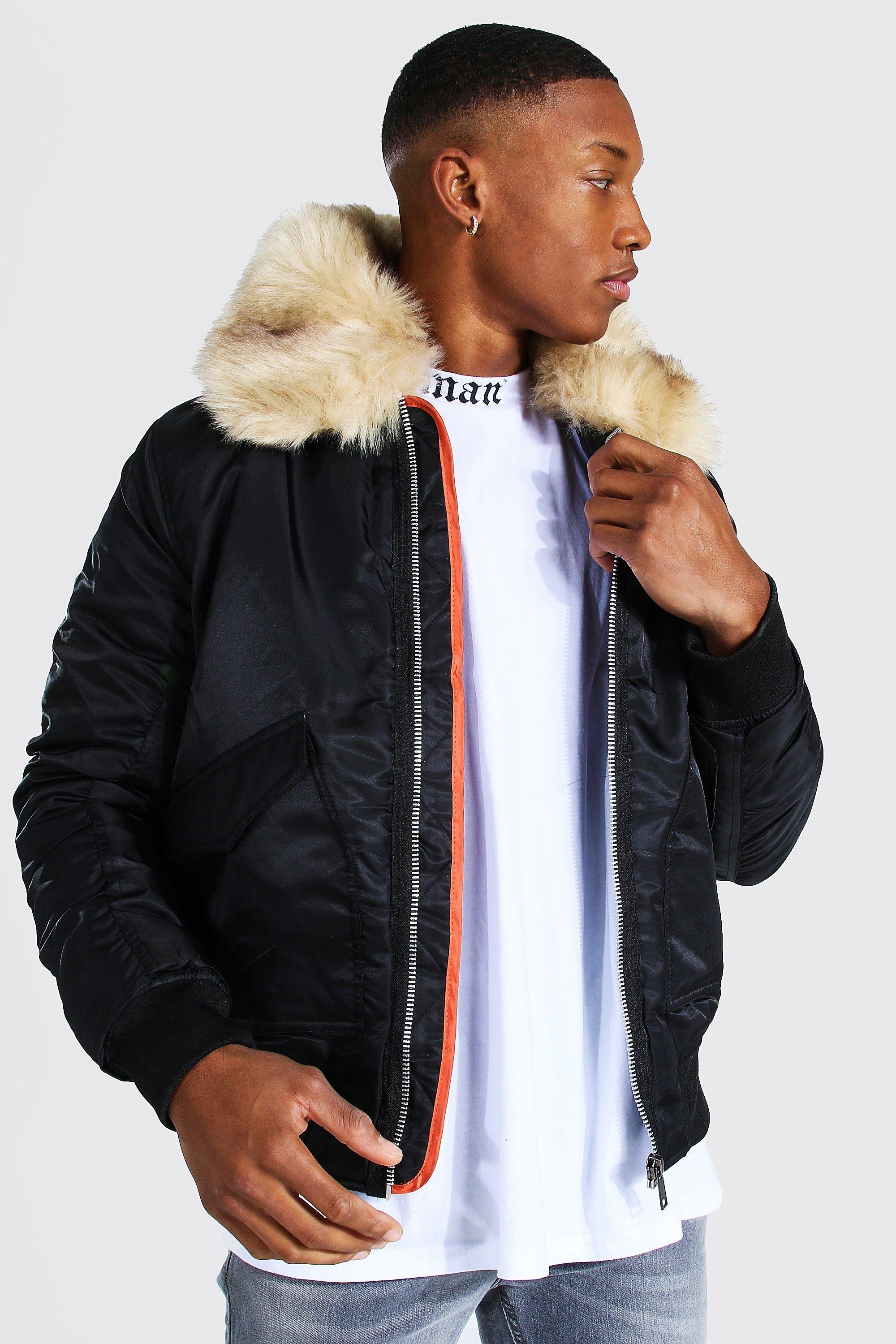 bomber with fur collar