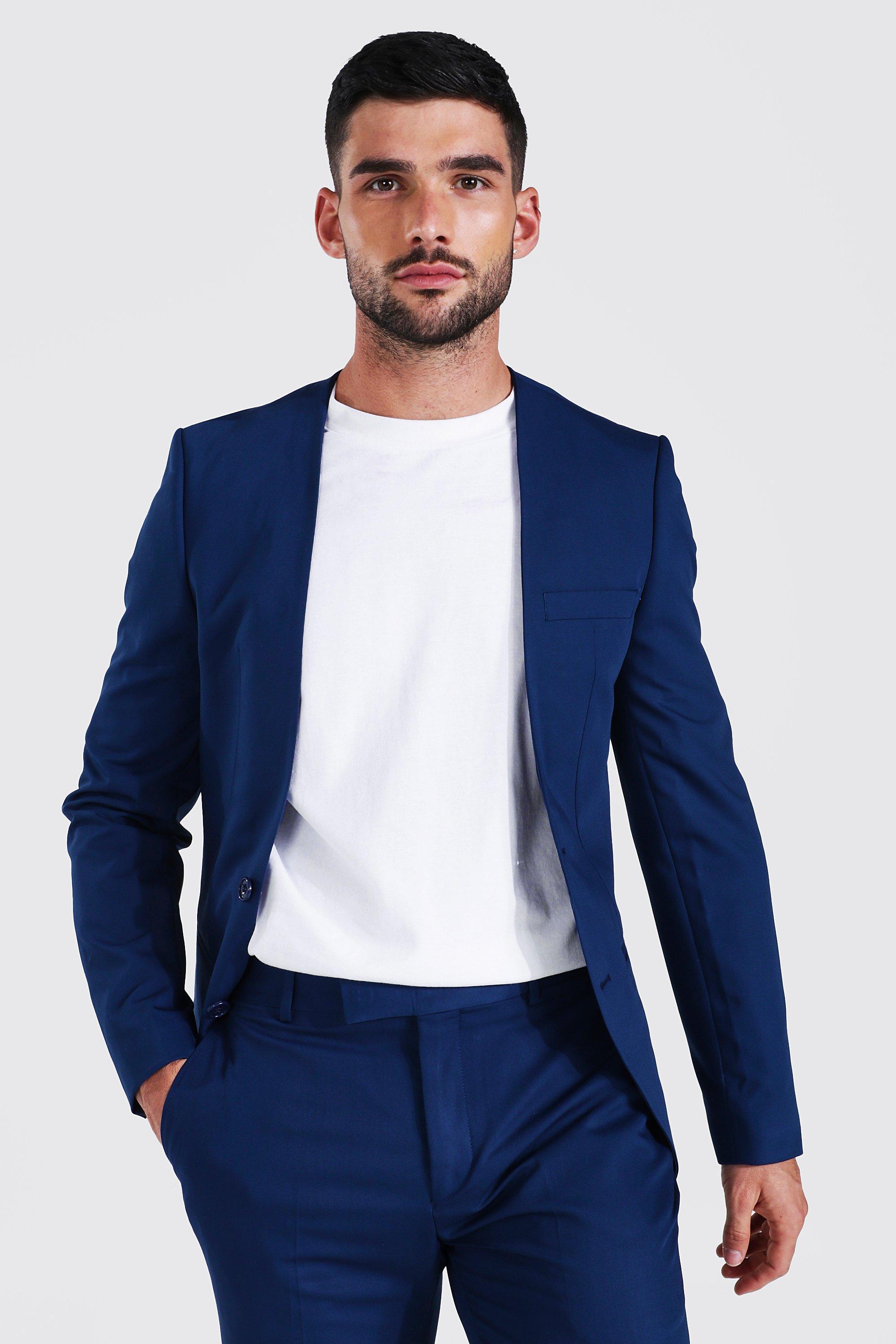 collarless suit jacket