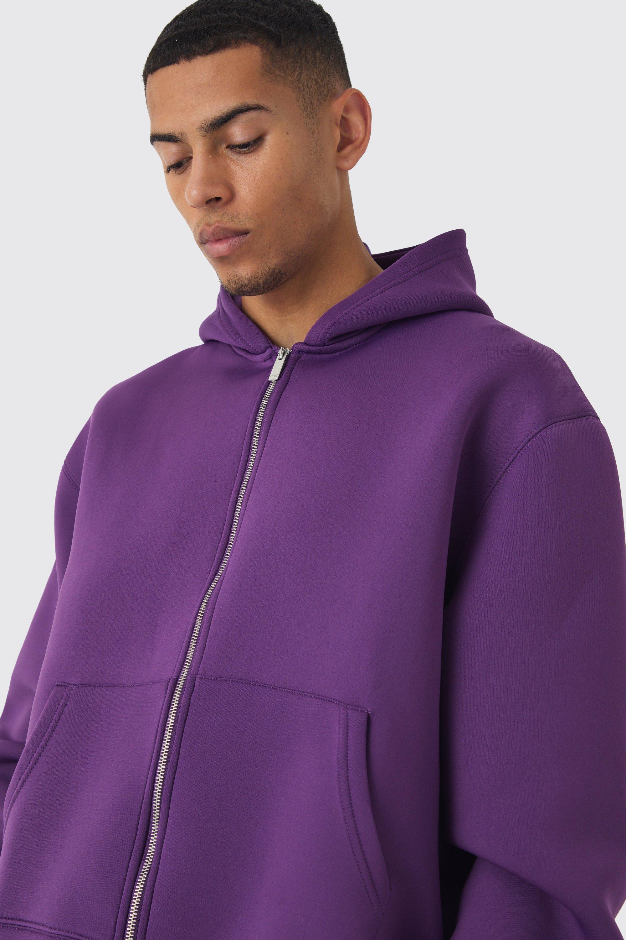 Boohooman purple hoodie hotsell