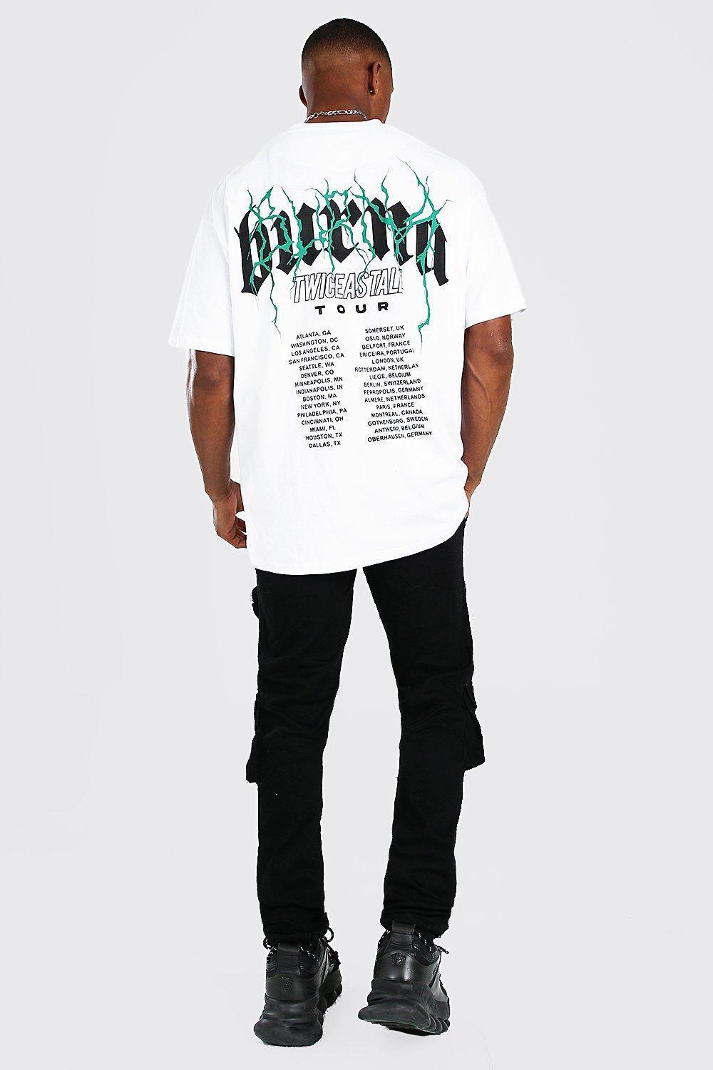 Forventer Behandle forslag BoohooMAN Burna Boy Oversized Tour Print T-shirt in White for Men | Lyst