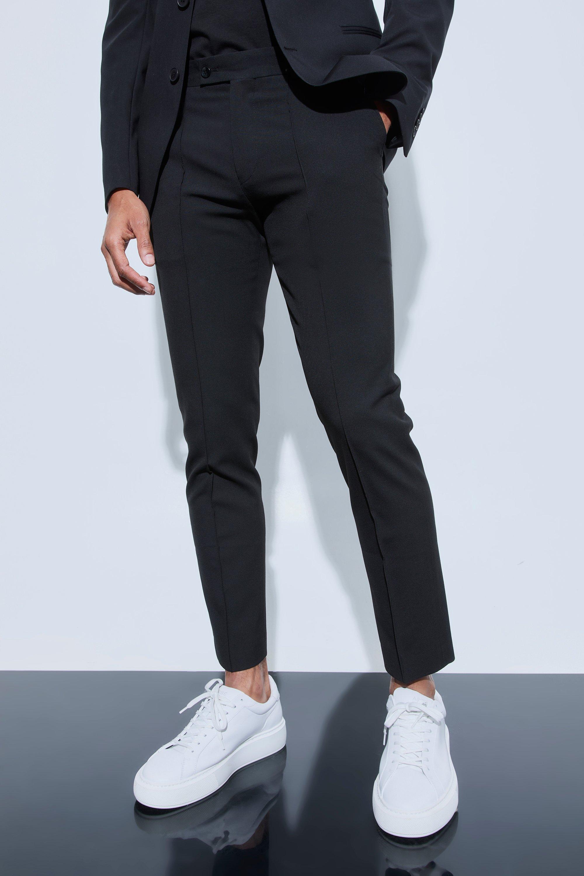 Shoe Mens Cropped Trousers Black Tapered Trousers Crop Dress Pants