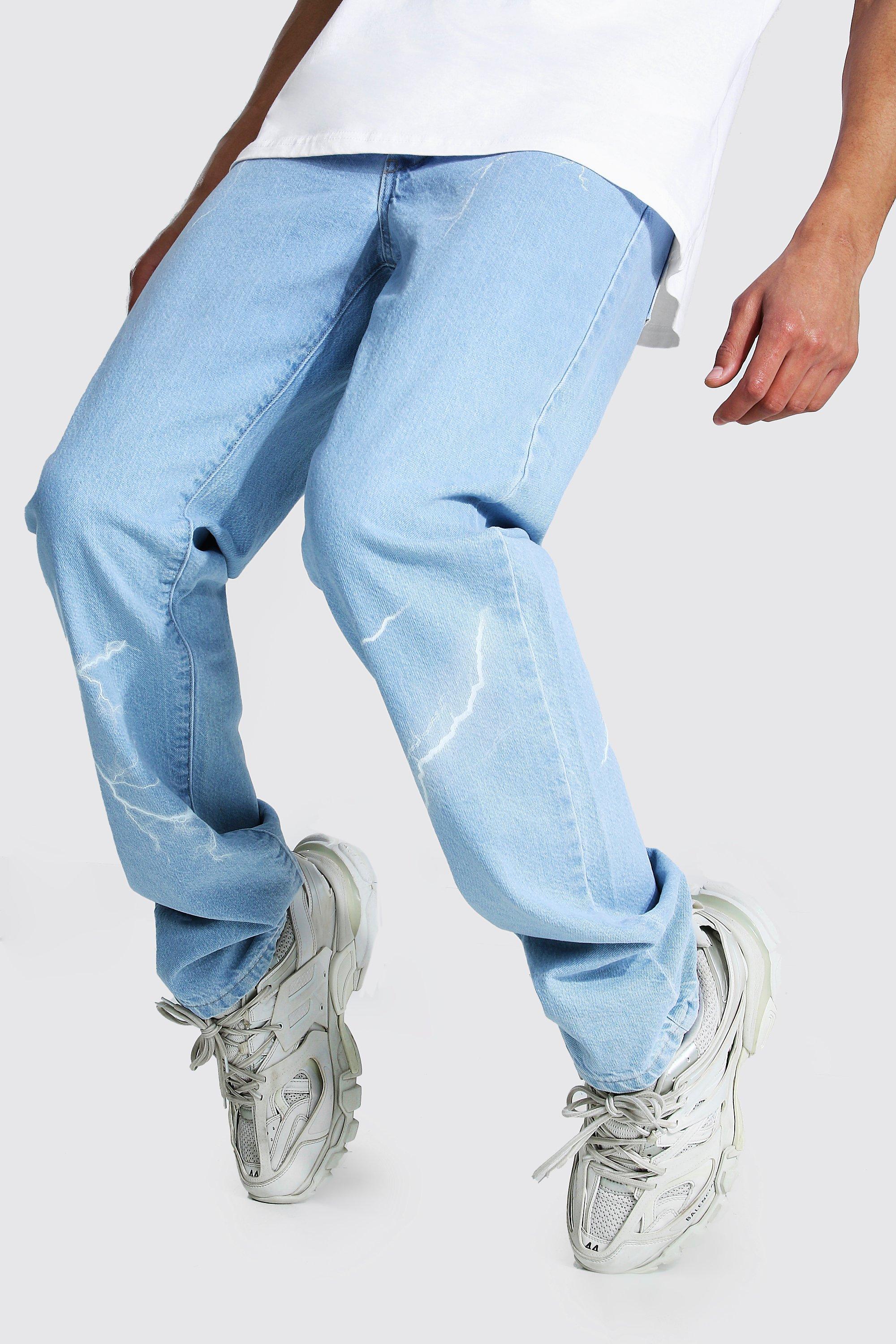boohooman purple lightning jeans
