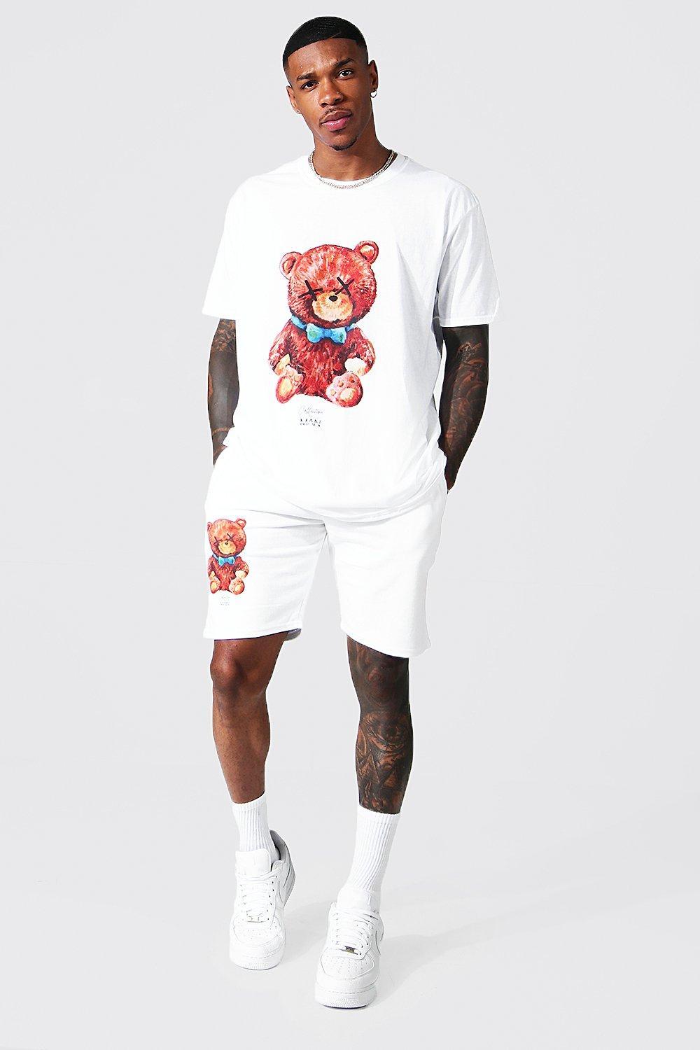 boohooman t shirt and shorts