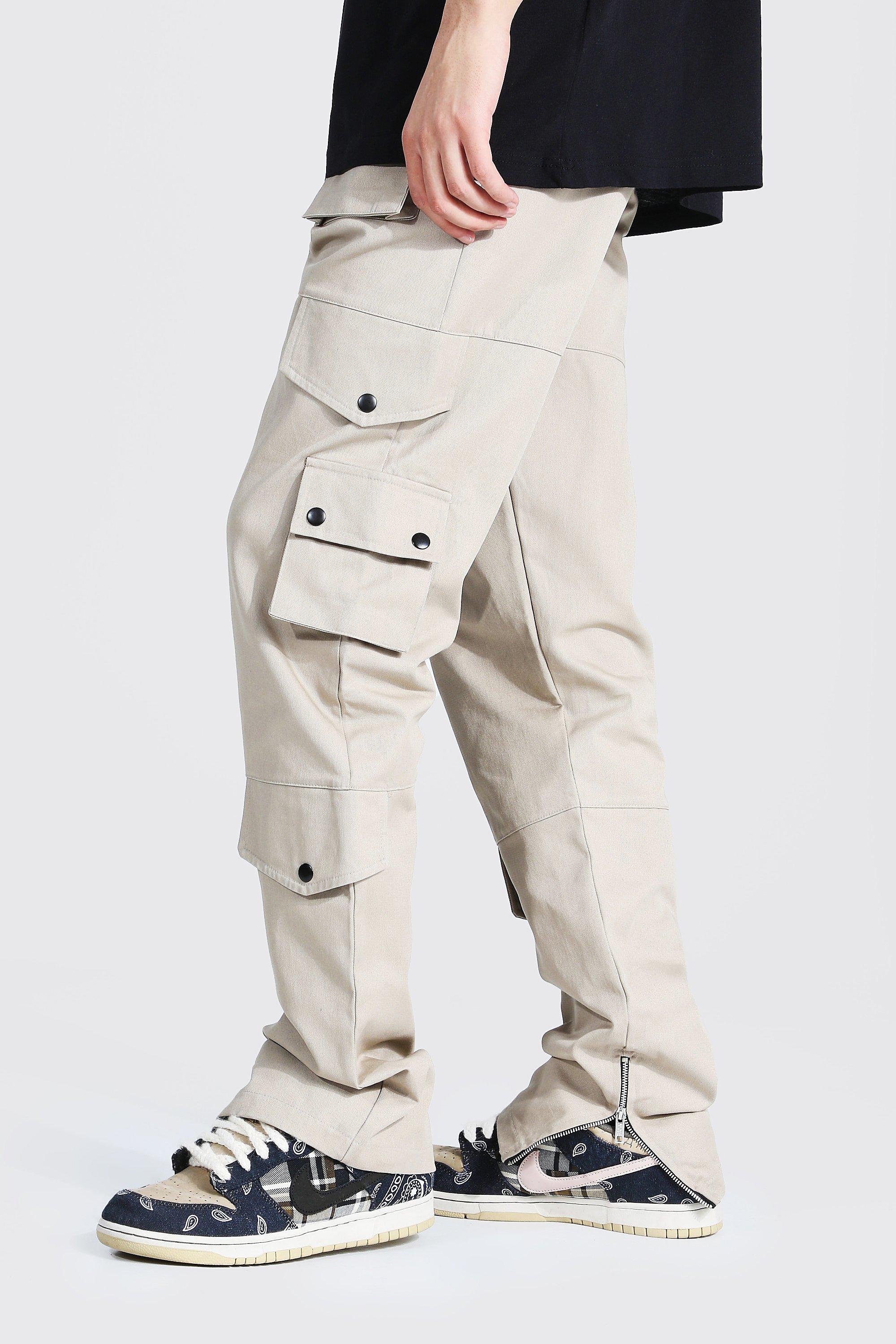 BoohooMAN Tall Relaxed Fit Twill Cargo Trousers for Men | Lyst
