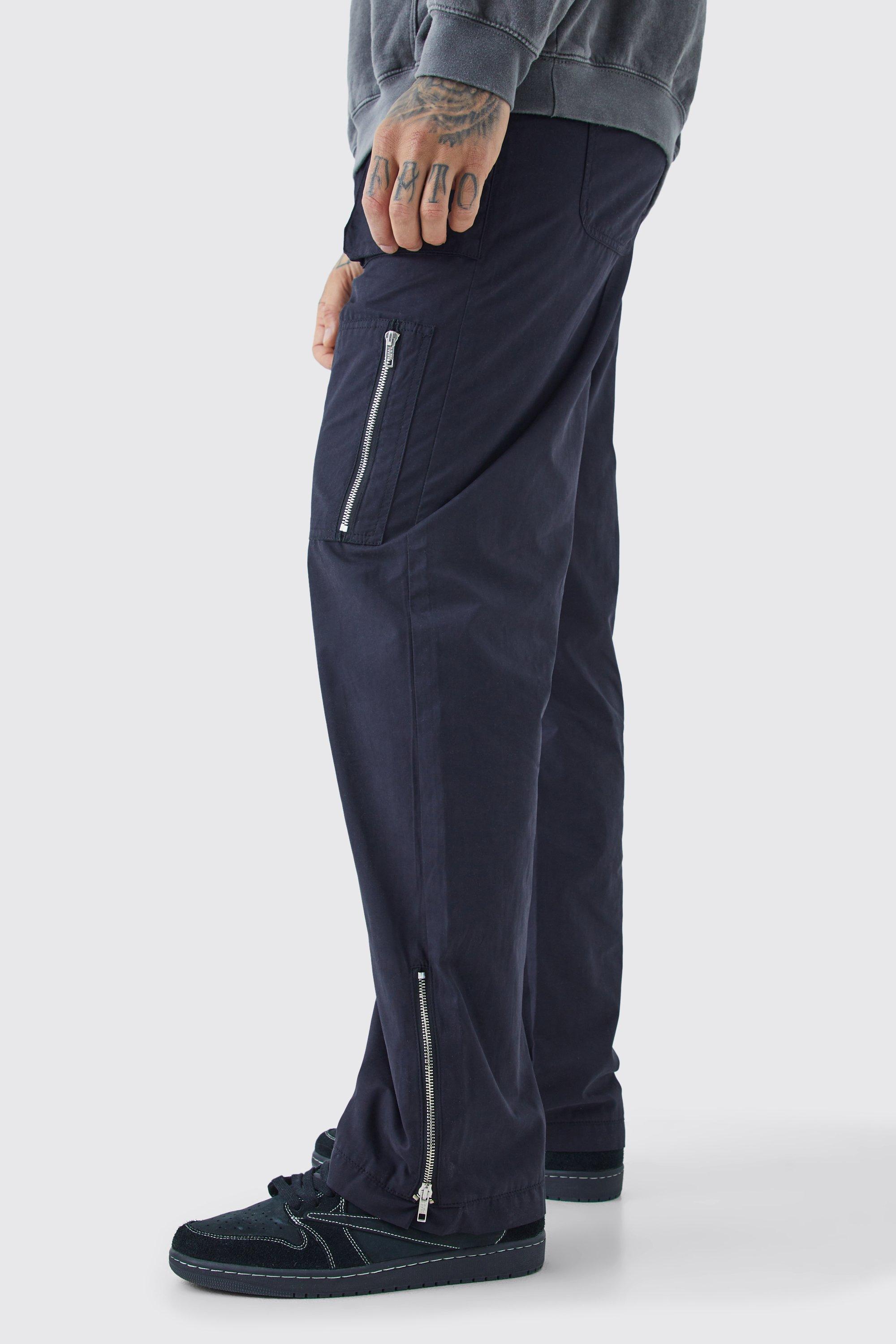 Fixed Waist Relaxed Tapered Cargo Cord Trouser