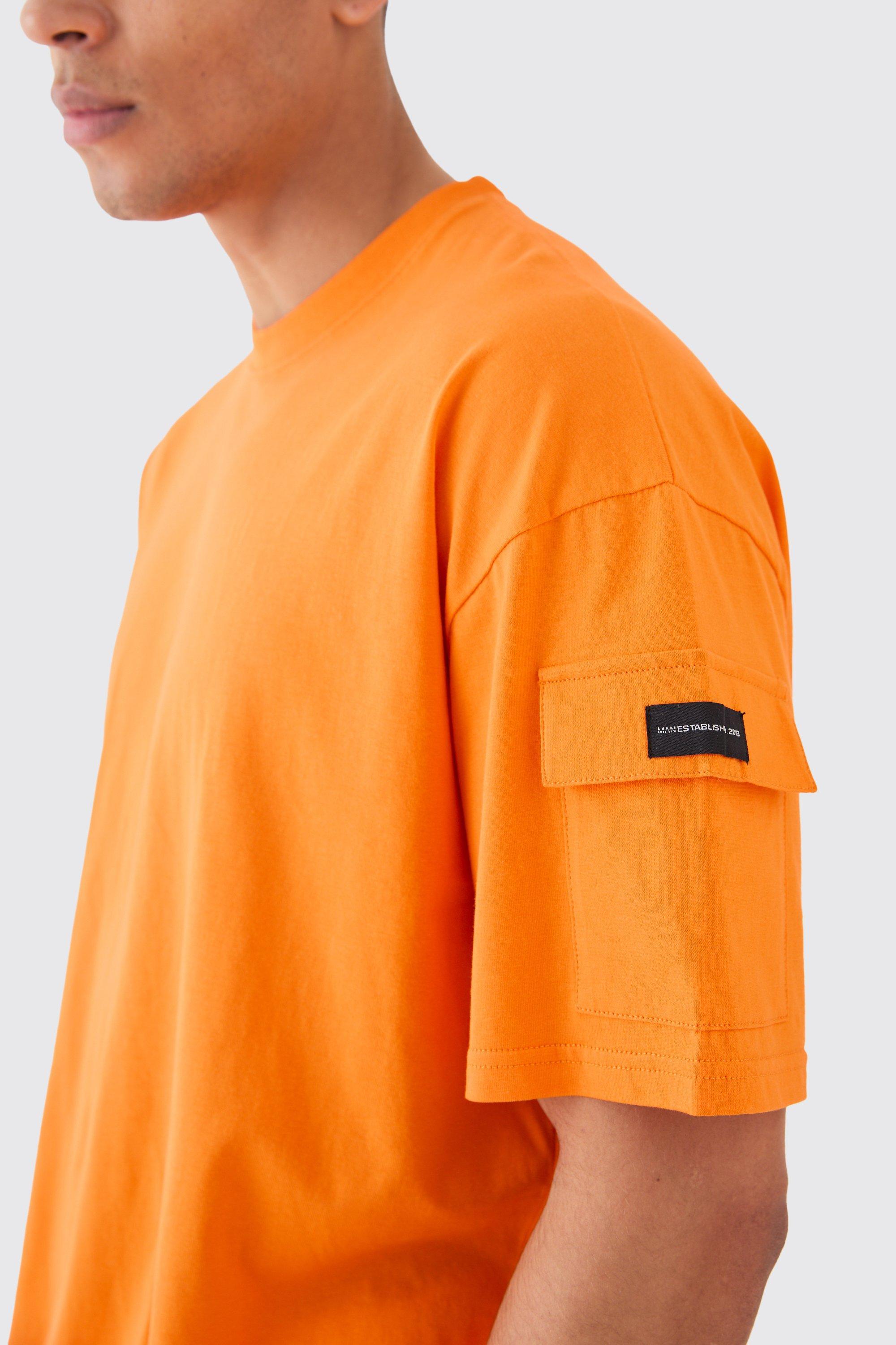 ◆ boohoo ◆ レギュラーパフォーマンス Tシャツ / orange Men's Orange T-Shirts | boohooMAN UK