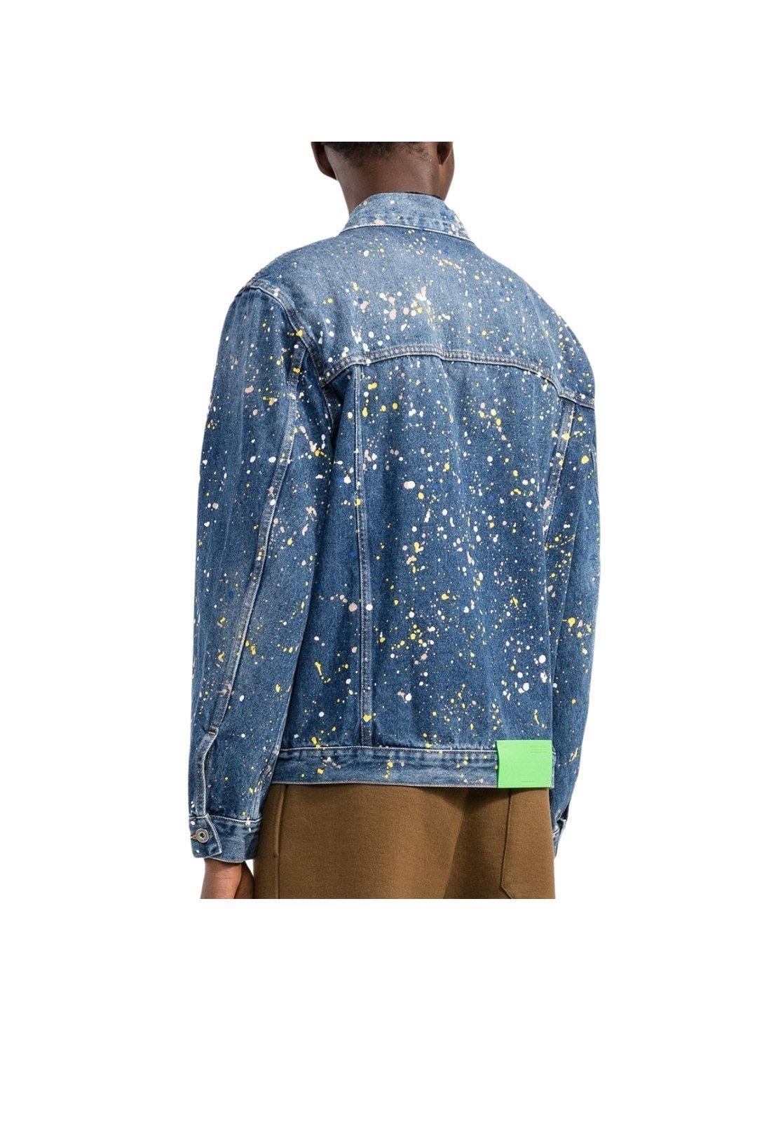 Boohooman Jean Jacket With Paint Splatter BoohooMAN Off-white