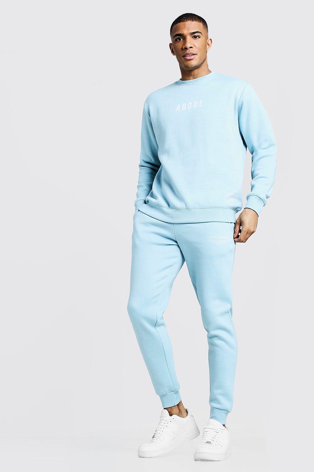 horisont Kantine mestre BoohooMAN Man X Abode Sweater Tracksuit in Blue for Men | Lyst
