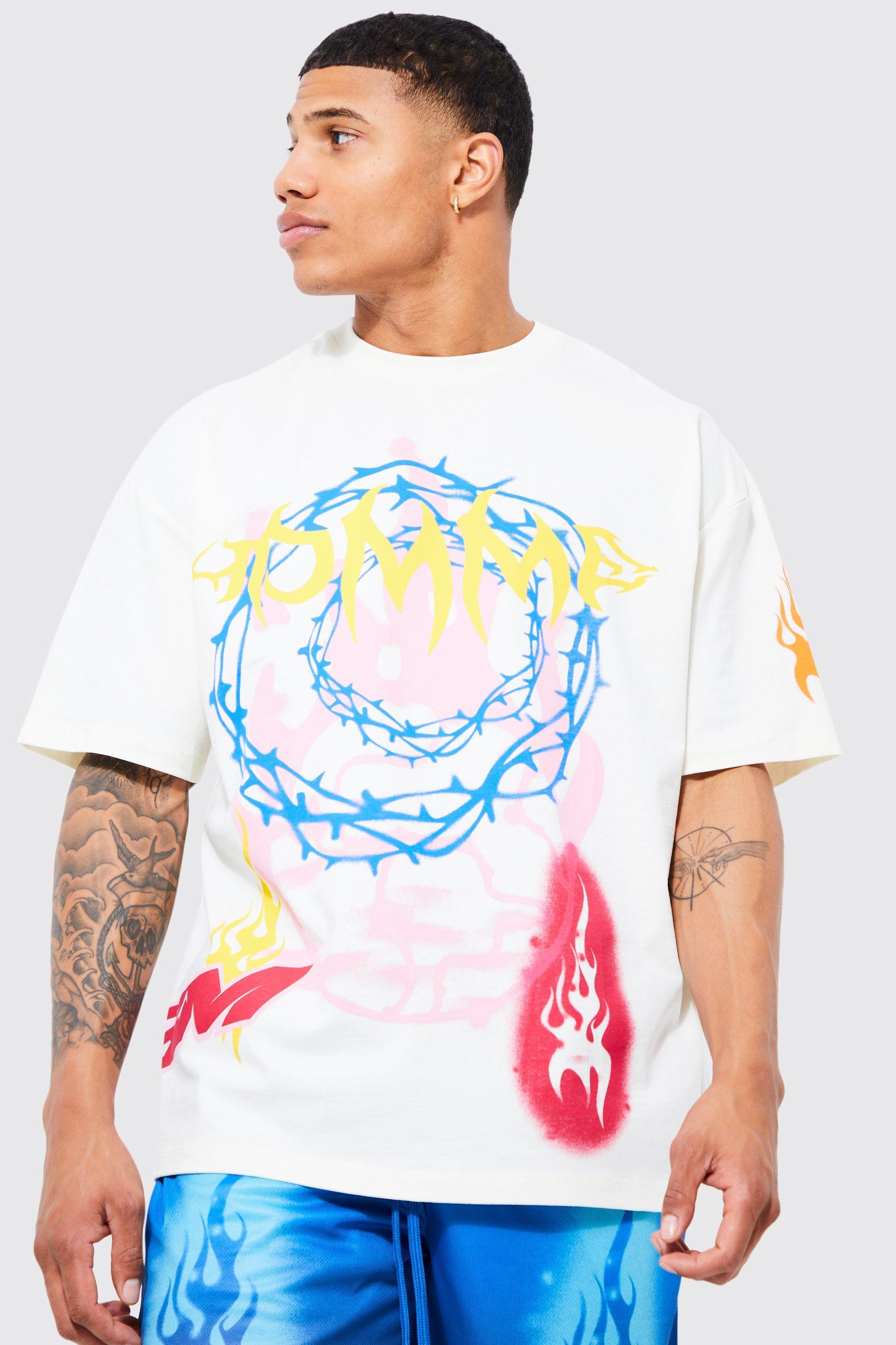 Boohooman Oversized Front And Back Graphic T Shirt In White For Men Lyst