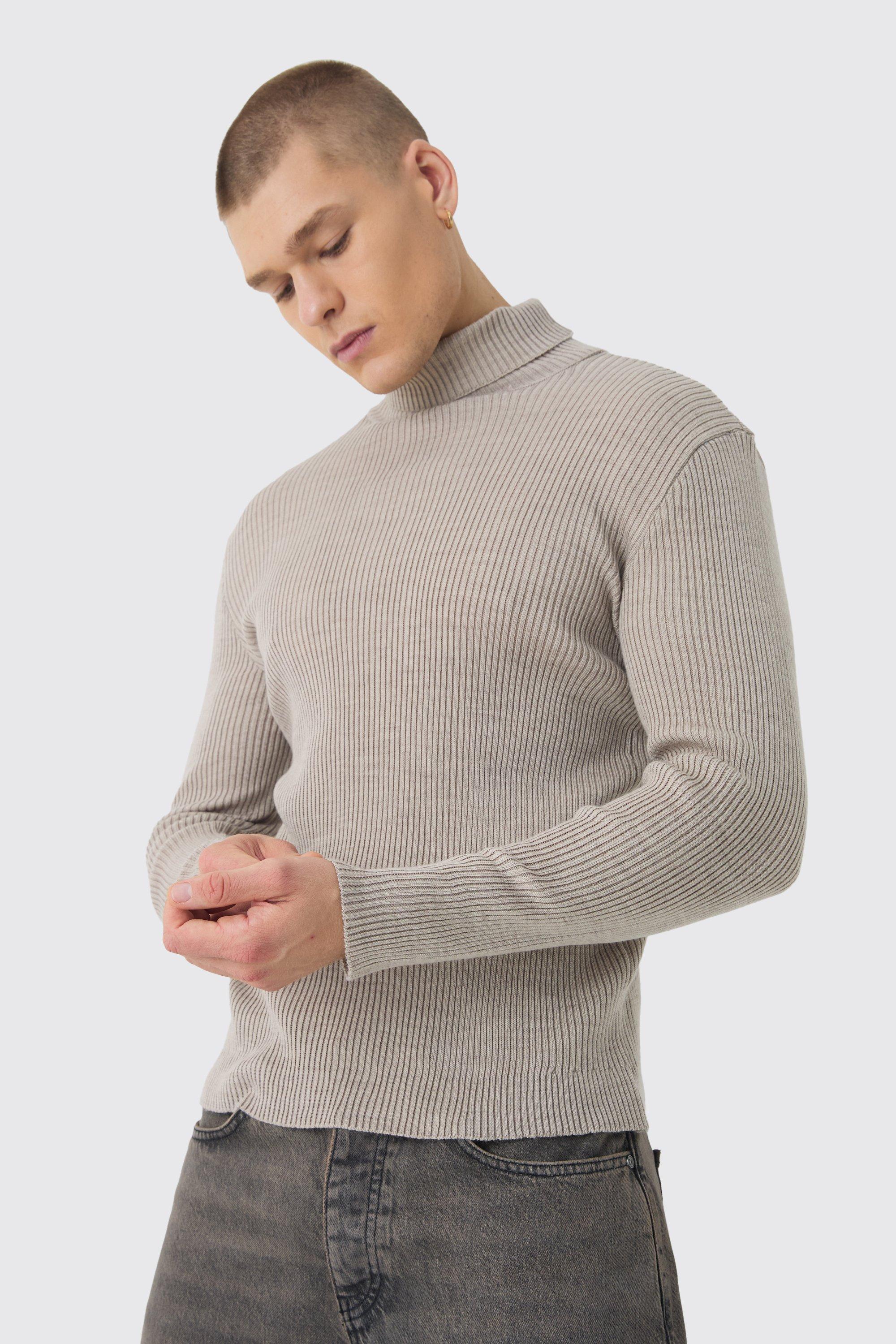 Muscle fit roll neck jumper new arrivals
