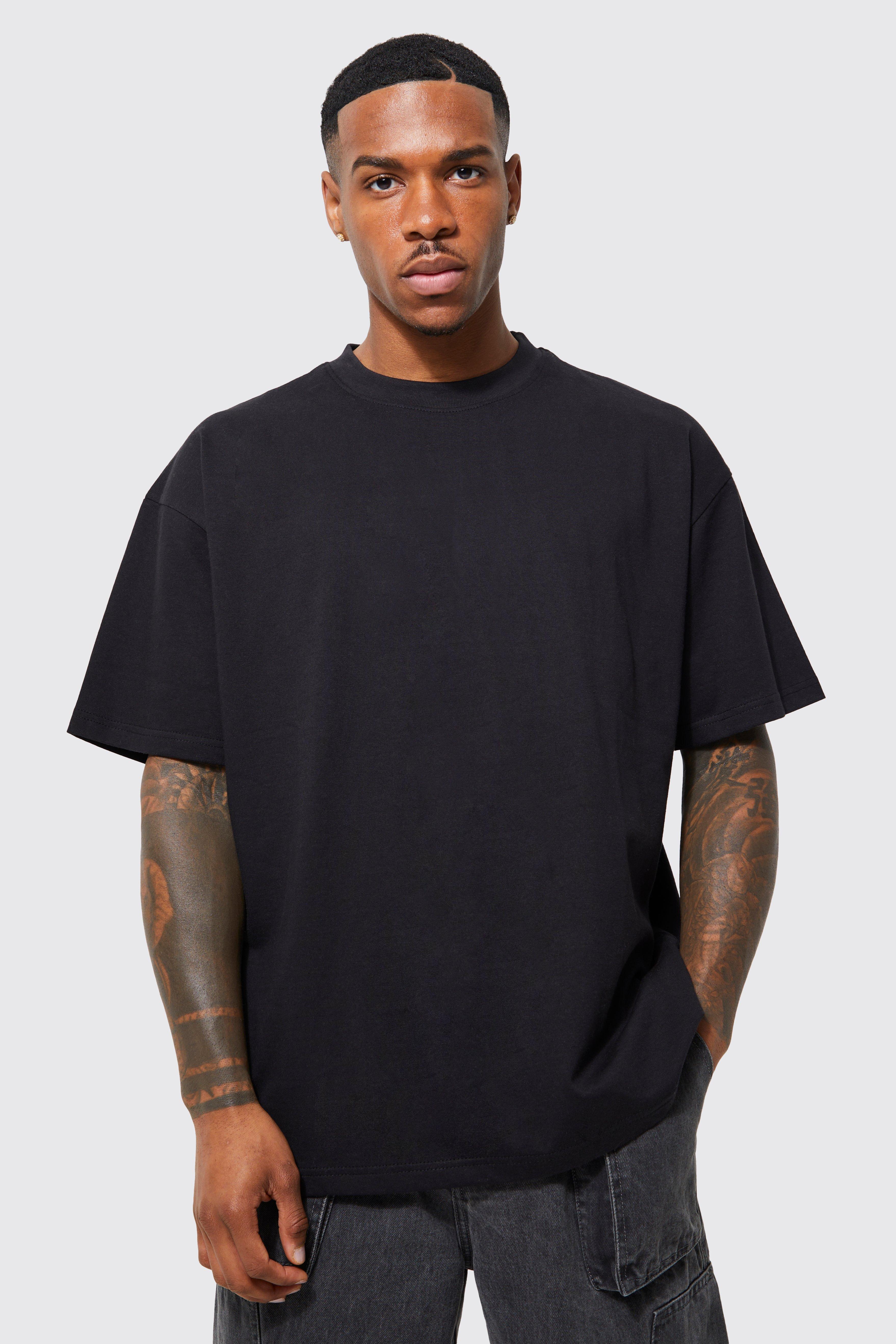 BoohooMAN Man Oversized Debossed Rib T-shirt in Black for Men | Lyst