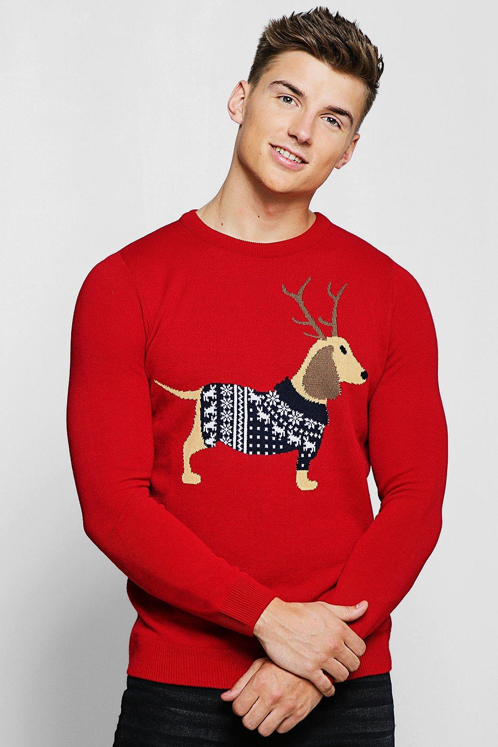 mens dachshund christmas jumper