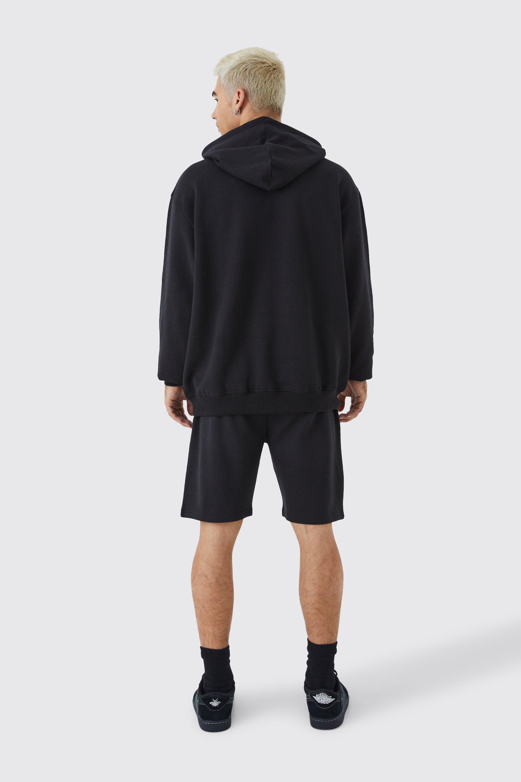 Boohoo Original Hooded Short Tracksuit in Black Lyst