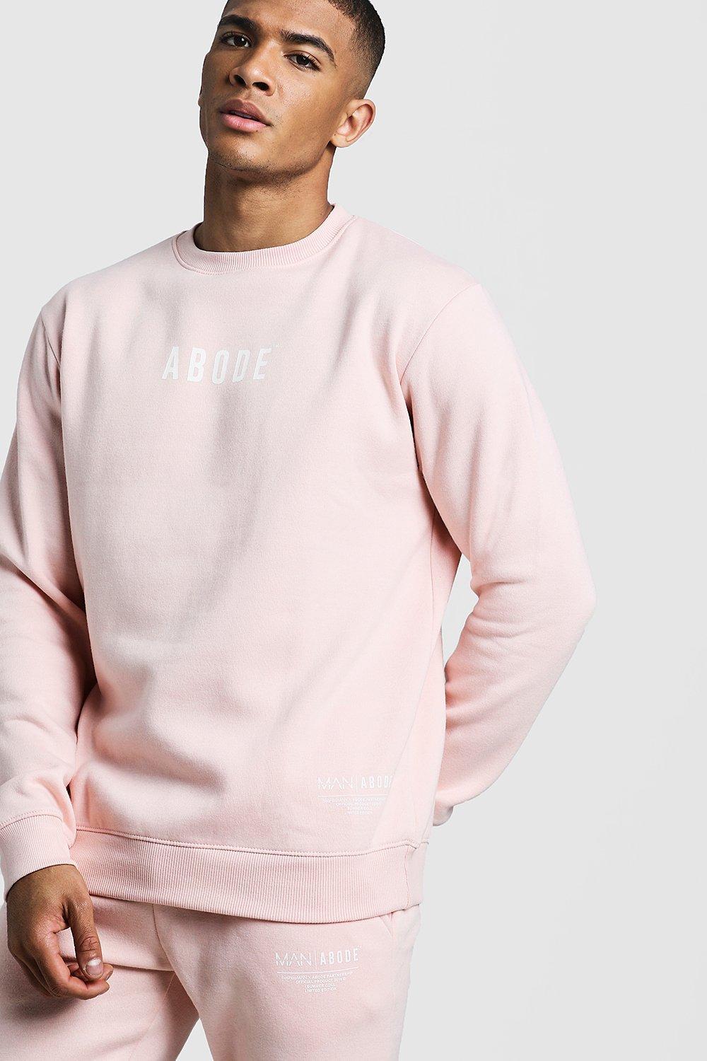 BoohooMAN Man X Abode Sweater Tracksuit in Light Pink (Pink) for Men - Lyst