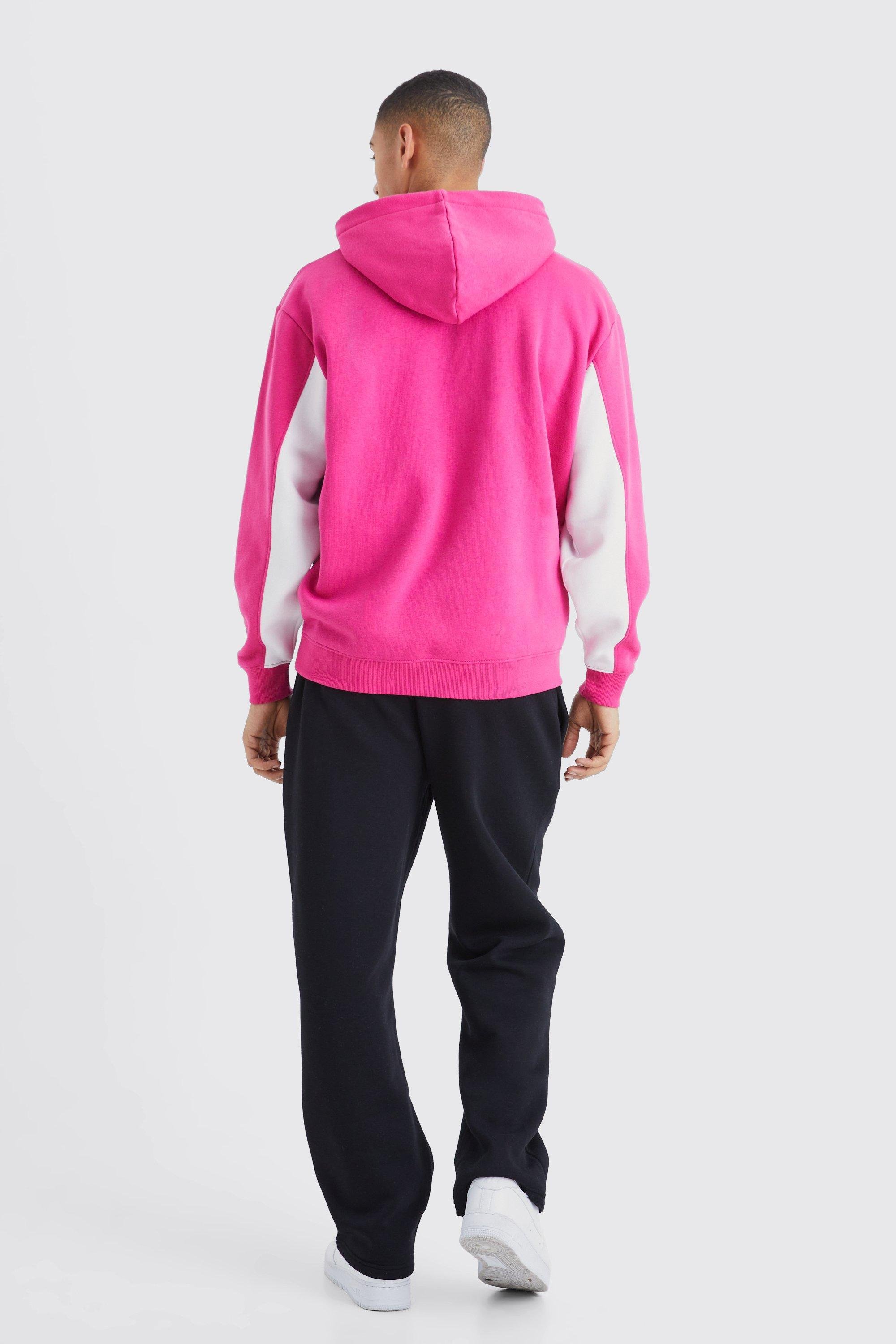 Boohooman colour block online hoodie