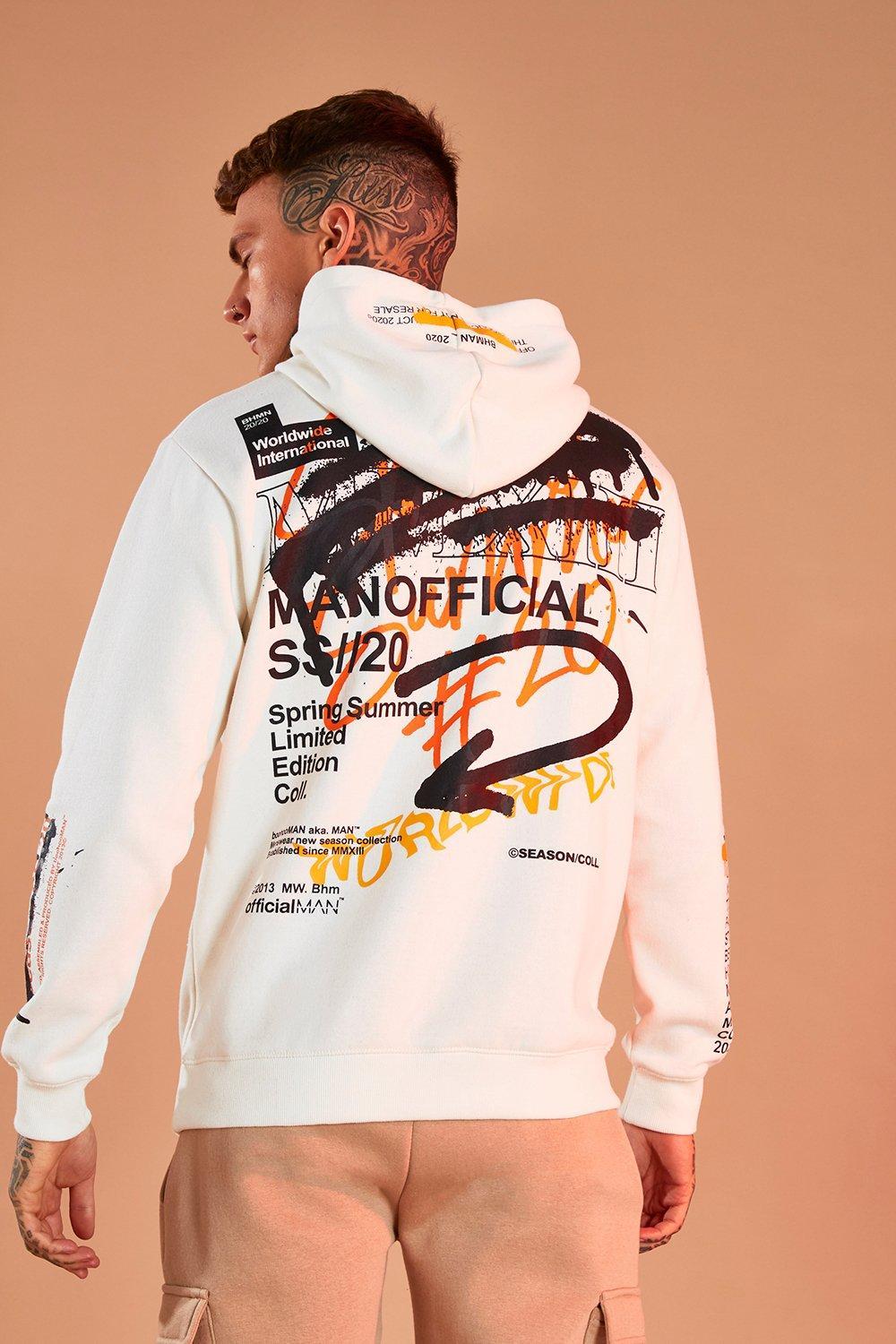 BoohooMAN Man Official Graffiti Print Hoodie for Men Lyst