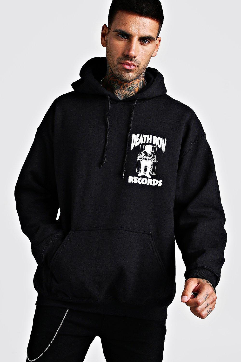 BoohooMAN Oversized Death Row License Hoodie in Black for Men | Lyst UK