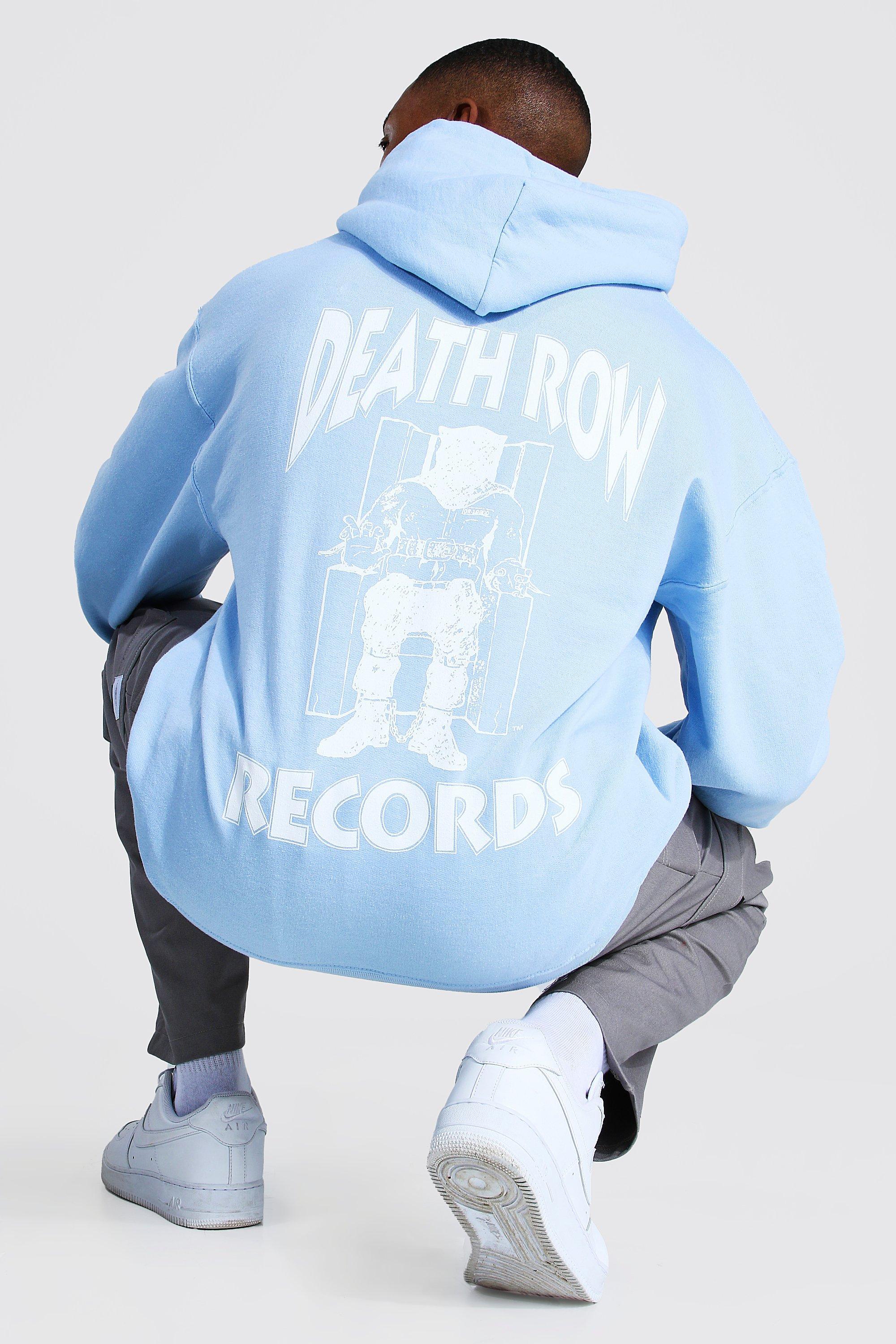 BoohooMAN Oversized Death Row Front & Back Print Hoodie in Blau für Herren  | Lyst DE
