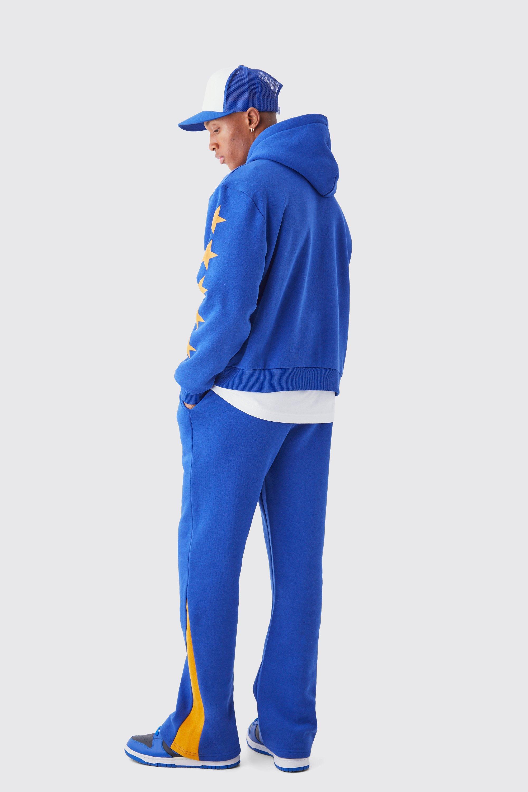 BoohooMAN Oversized Boxy Varsity Printed Hoodie in Blue for Men Lyst