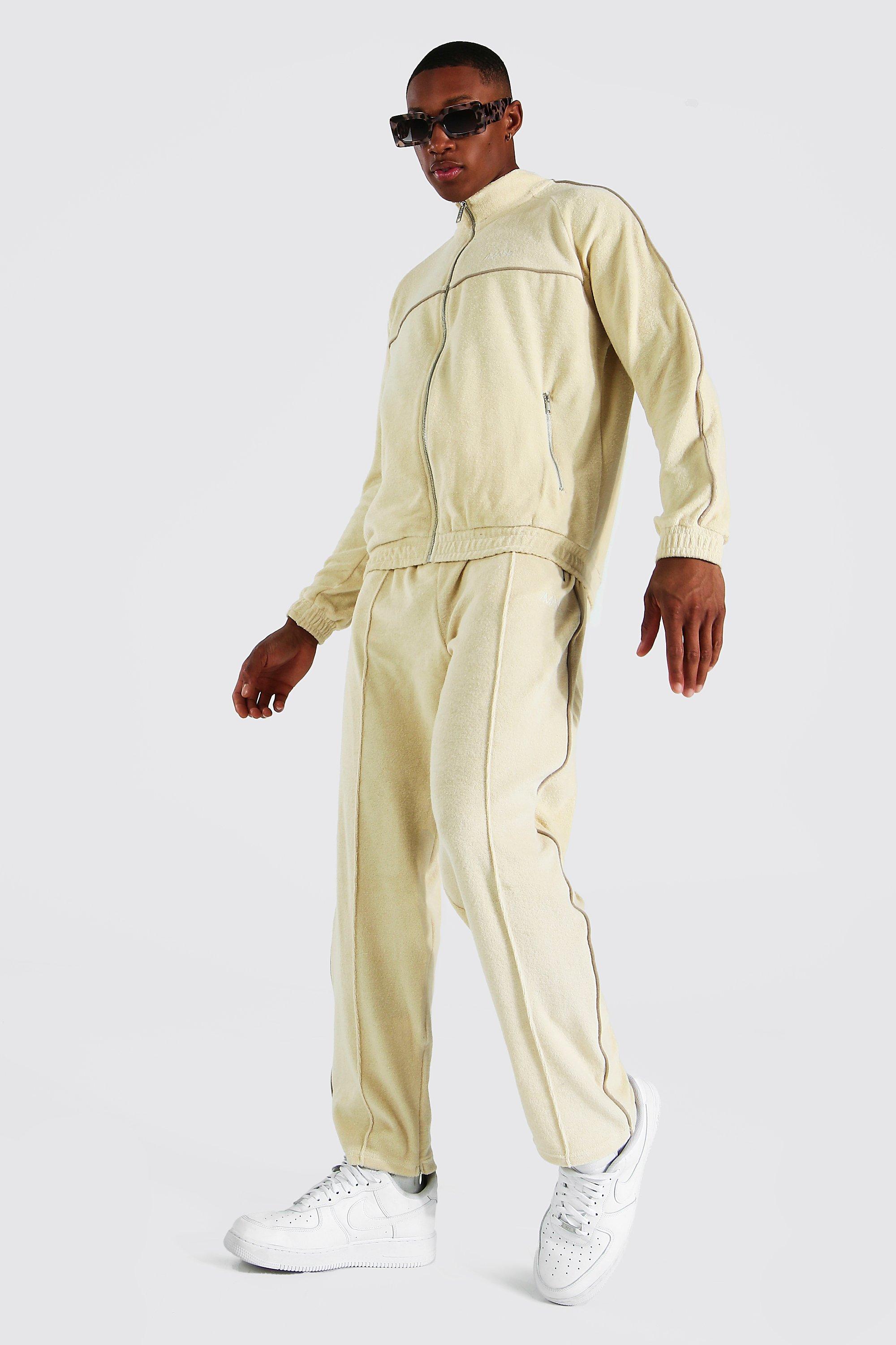 Boohooman cream tracksuit Clearance