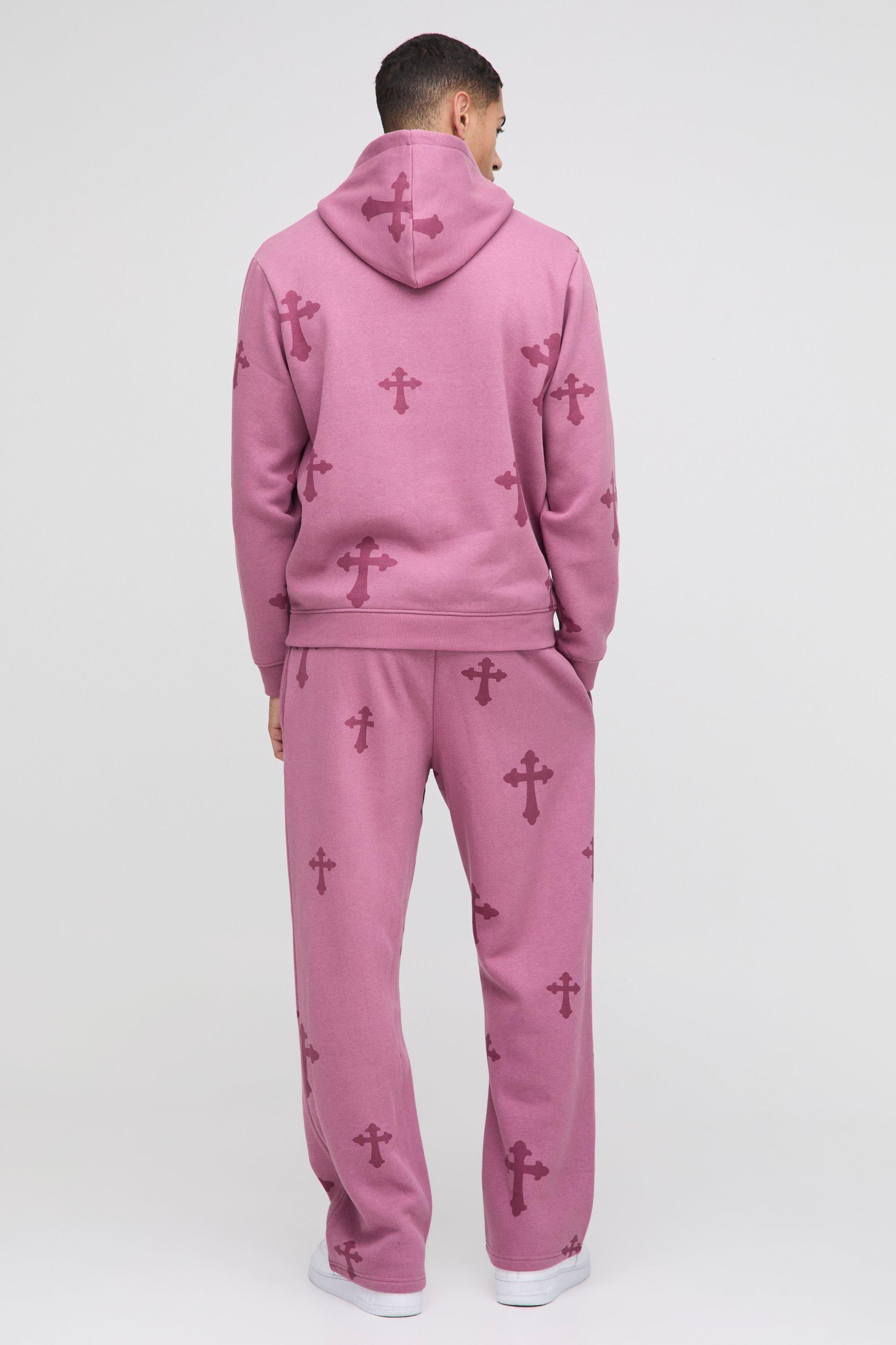 Boohooman All Over Woman Printed Hooded Tracksuit Cargo Boohooman - Main Image