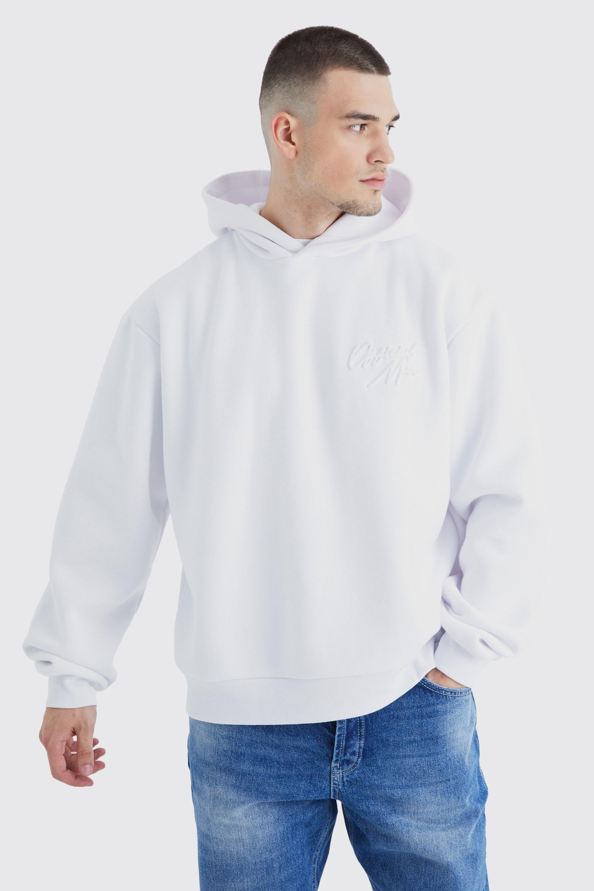 Boohooman white cheap hoodie