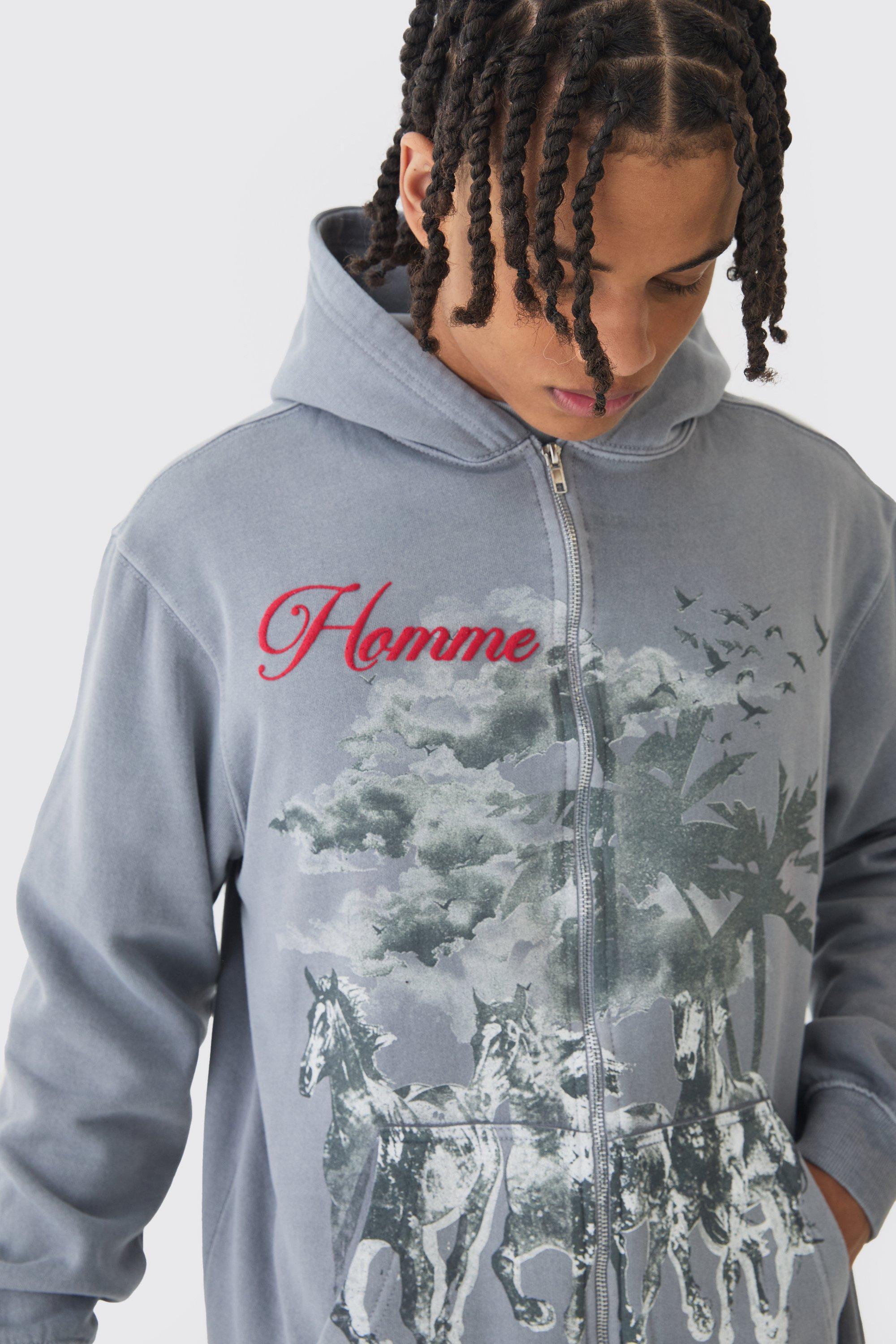 Boohooman grey hoodie hotsell