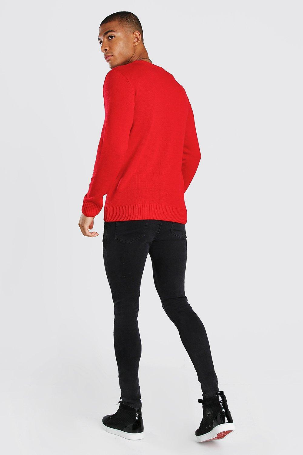 boohooman red joggers