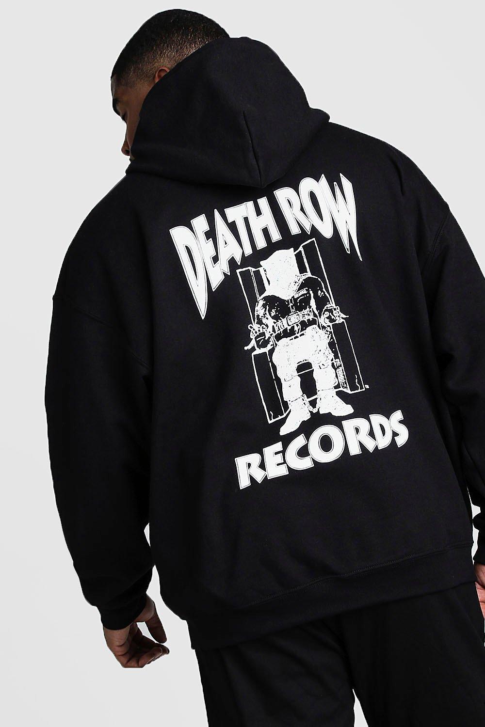 BoohooMAN Plus Size Death Row Records License Hoodie in Black for Men | Lyst