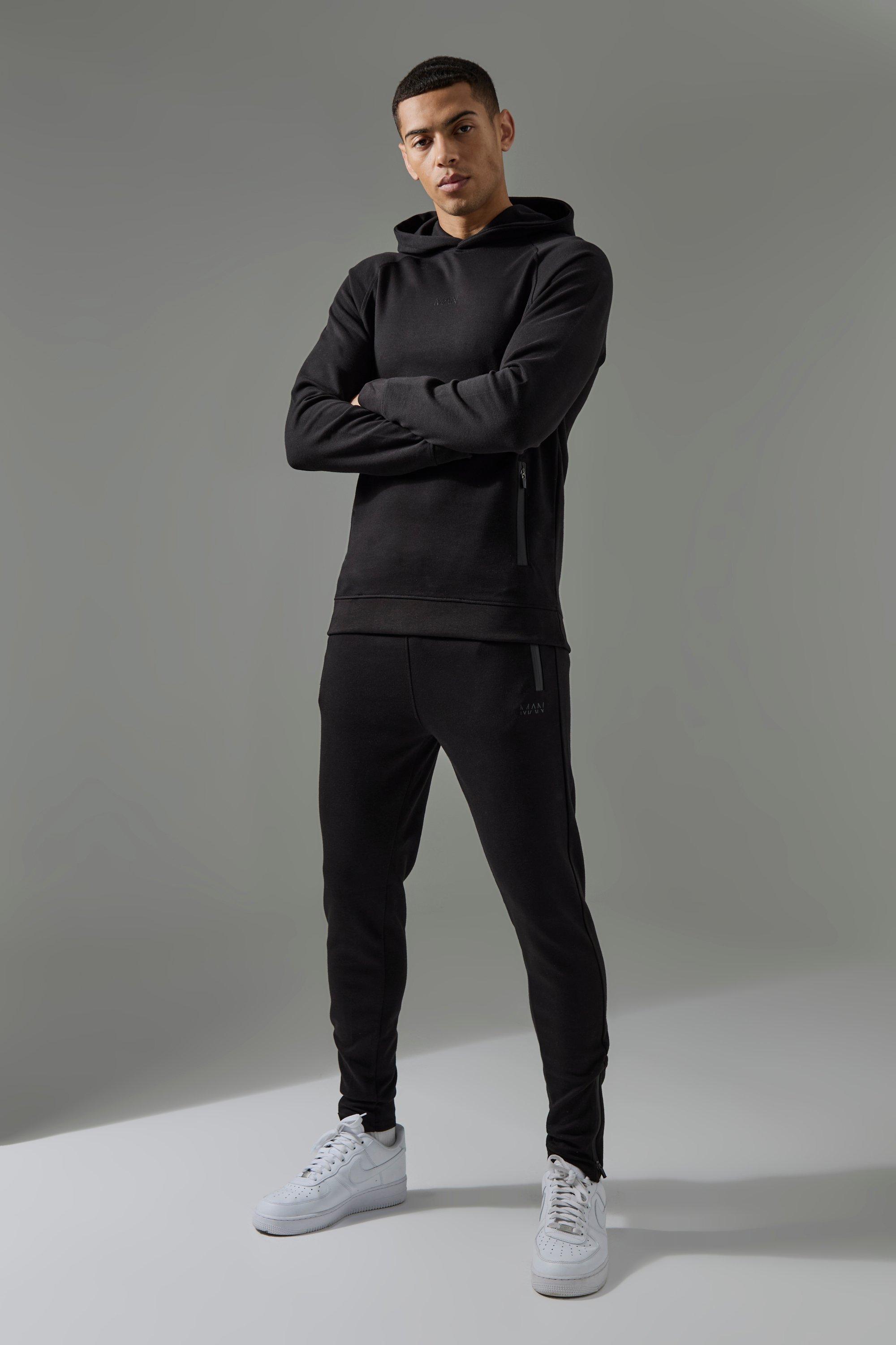 BoohooMAN Active Pro Fleece Hoodie Skinny Fit Jogger Tracksuit in Grey for Men Lyst UK
