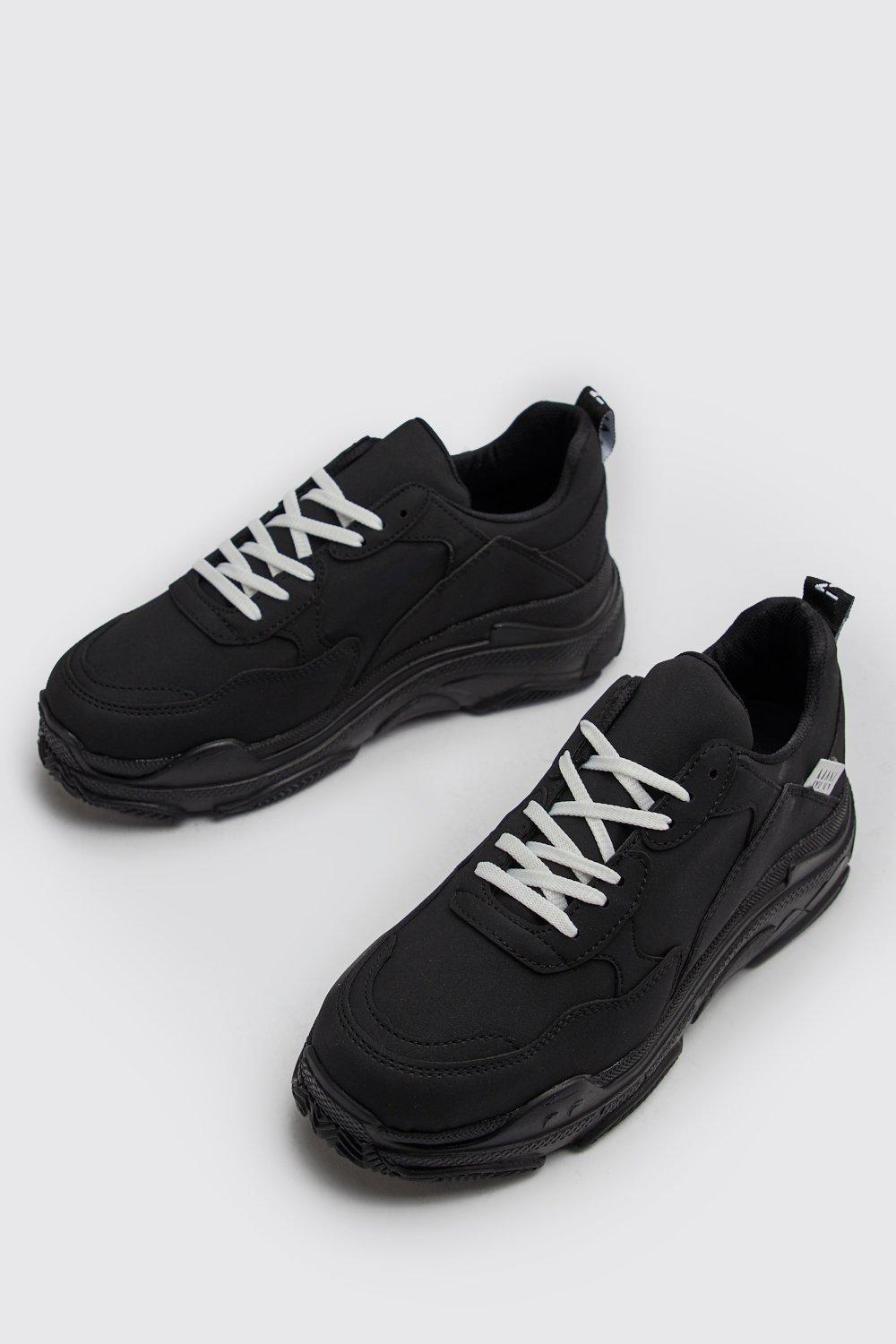 boohooman chunky trainers in black