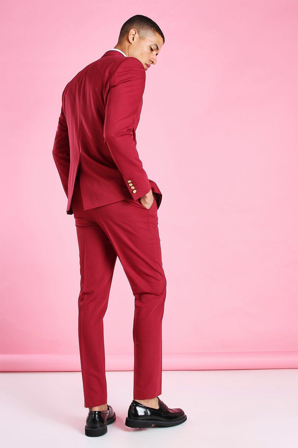 boohooman red joggers