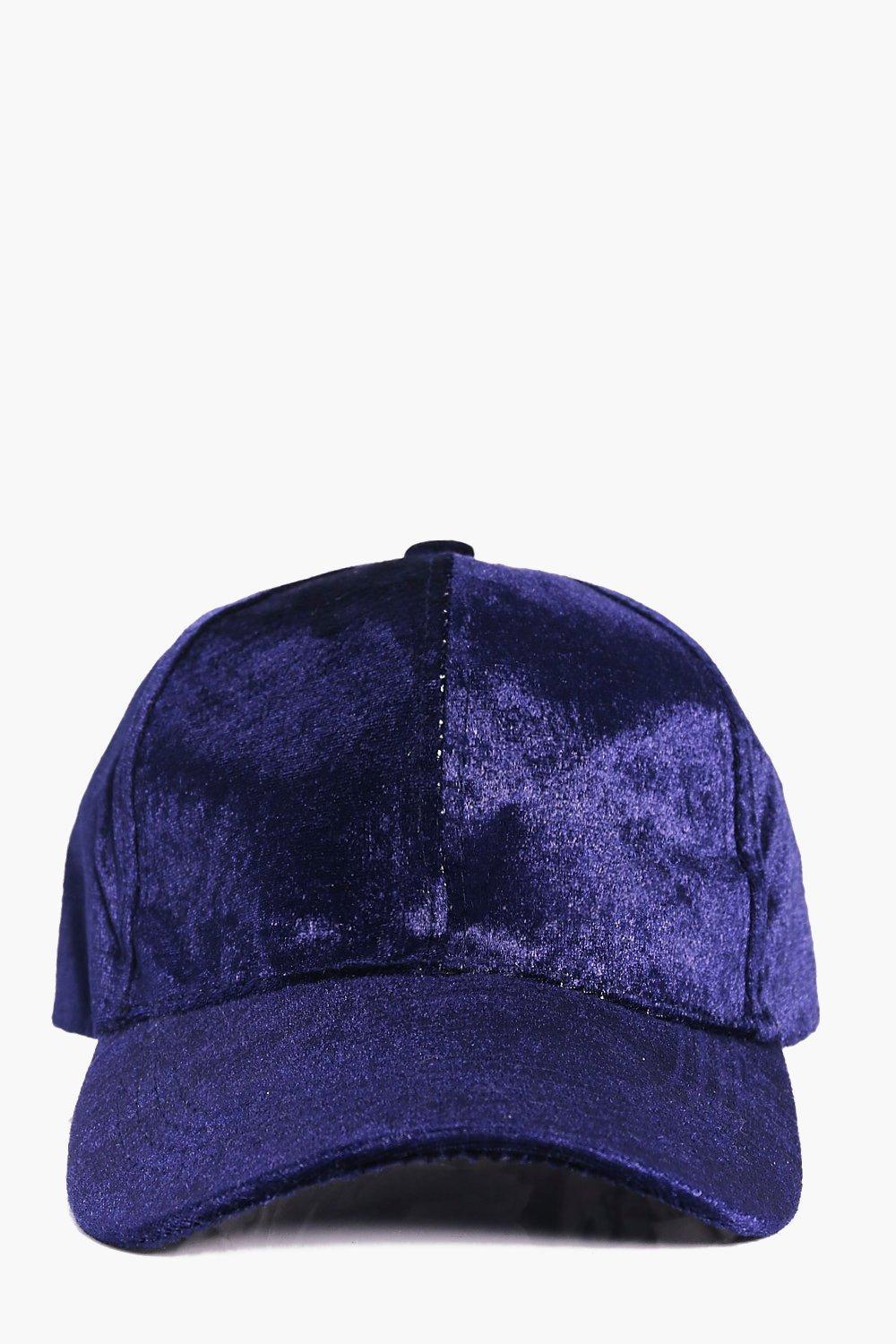Lyst - Boohoo Velvet Snapback in Blue