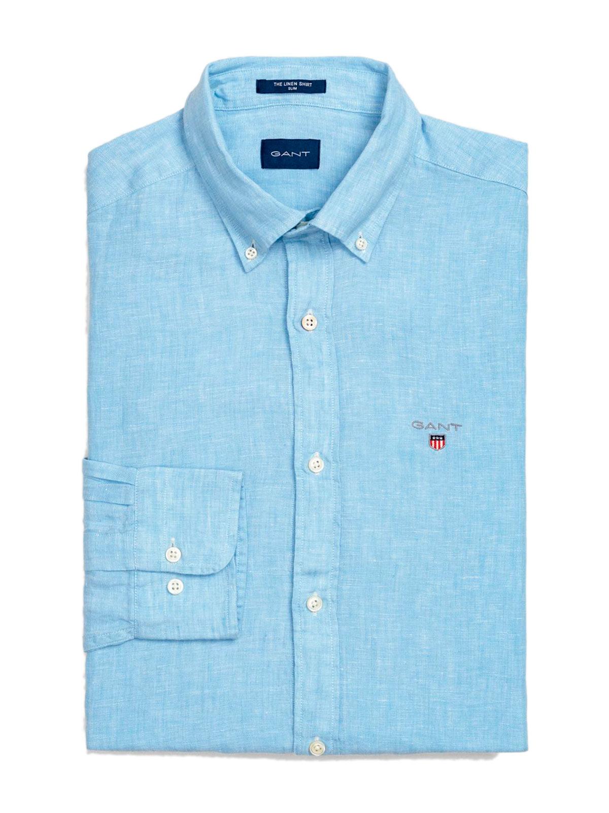 Men S Blue The Linen Shirt Slim Bd Nlyman Com The Linen Shirt Slim Bd Gant Men Persian Blue New Clothes Make Up And Accessories Every Day Over 800 Brands Unlimited Variety