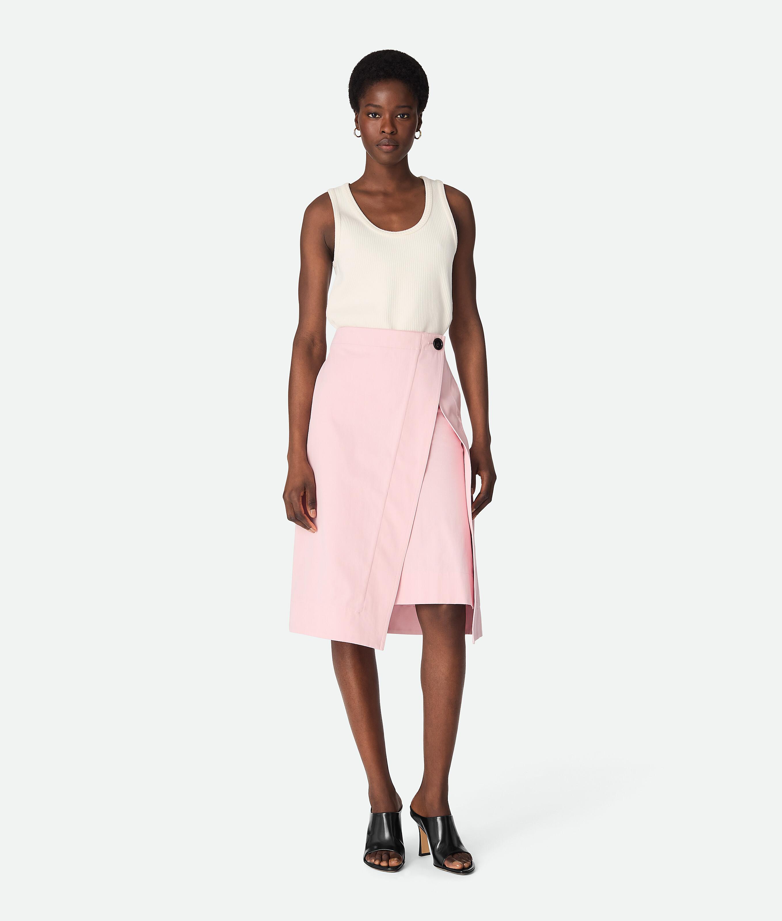 Bottega Veneta Cotton Twill Skirt in Pink | Lyst